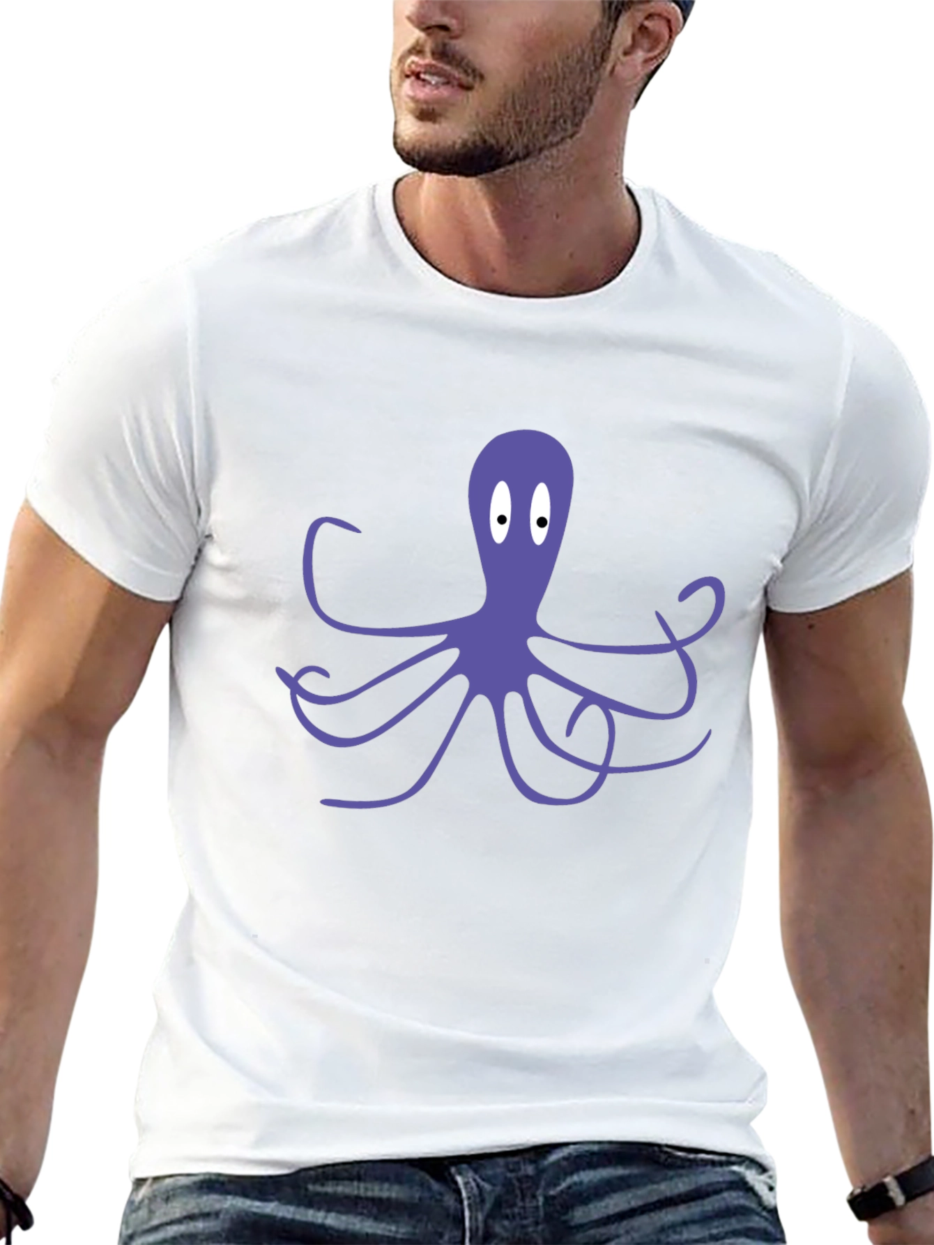 Octopus Graphic Tee - Black Cotton Blend T-Shirt