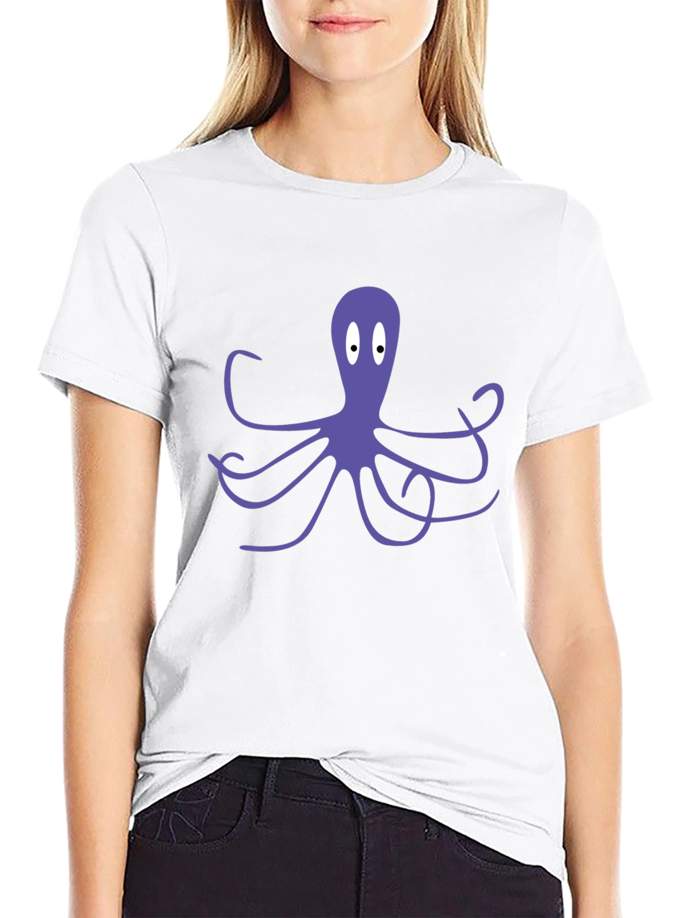 Octopus Graphic Tee - Black Cotton Blend T-Shirt