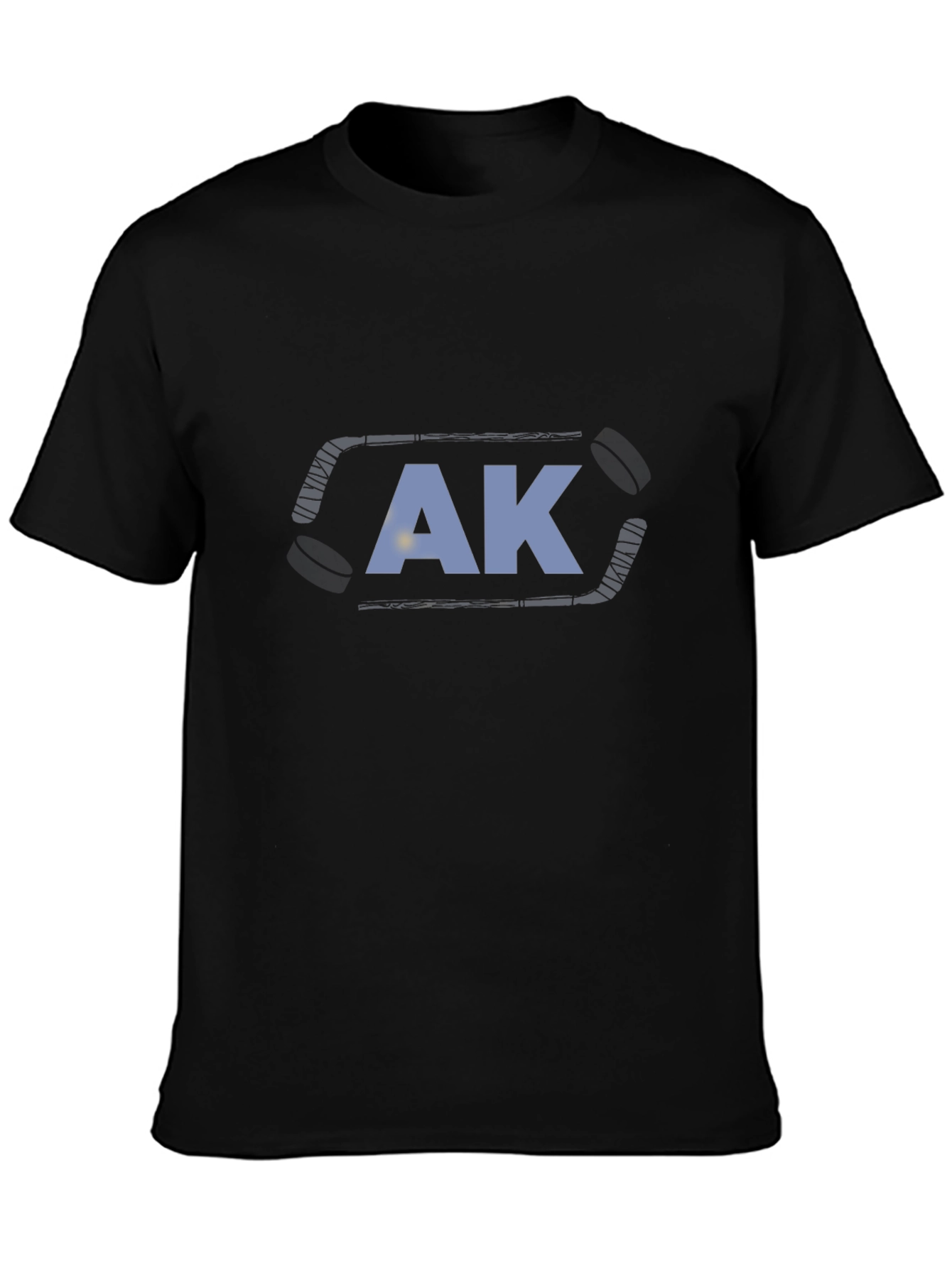 AK Hockey Stick Tee - Black Cotton Graphic T-Shirt