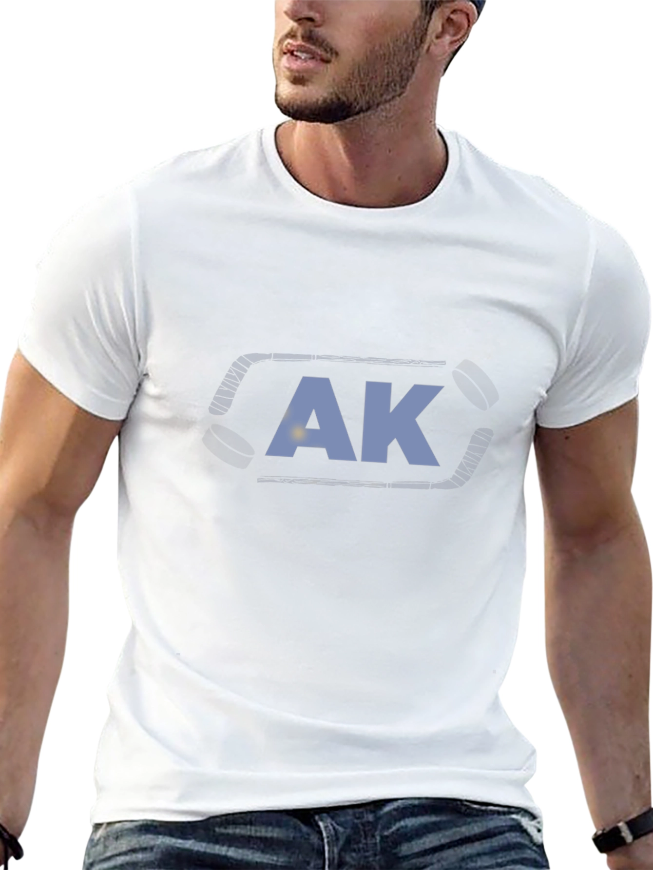 AK Hockey Stick Tee - Black Cotton Graphic T-Shirt