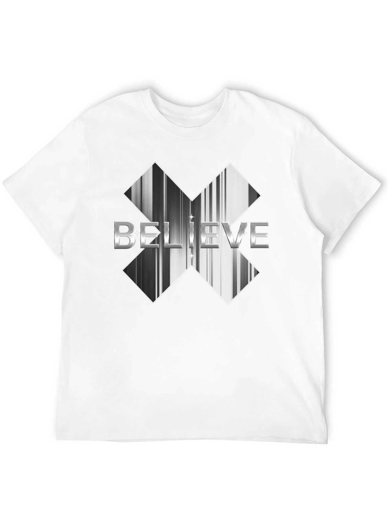 Believe Graphic Tee - Black Cotton Casual Shirt