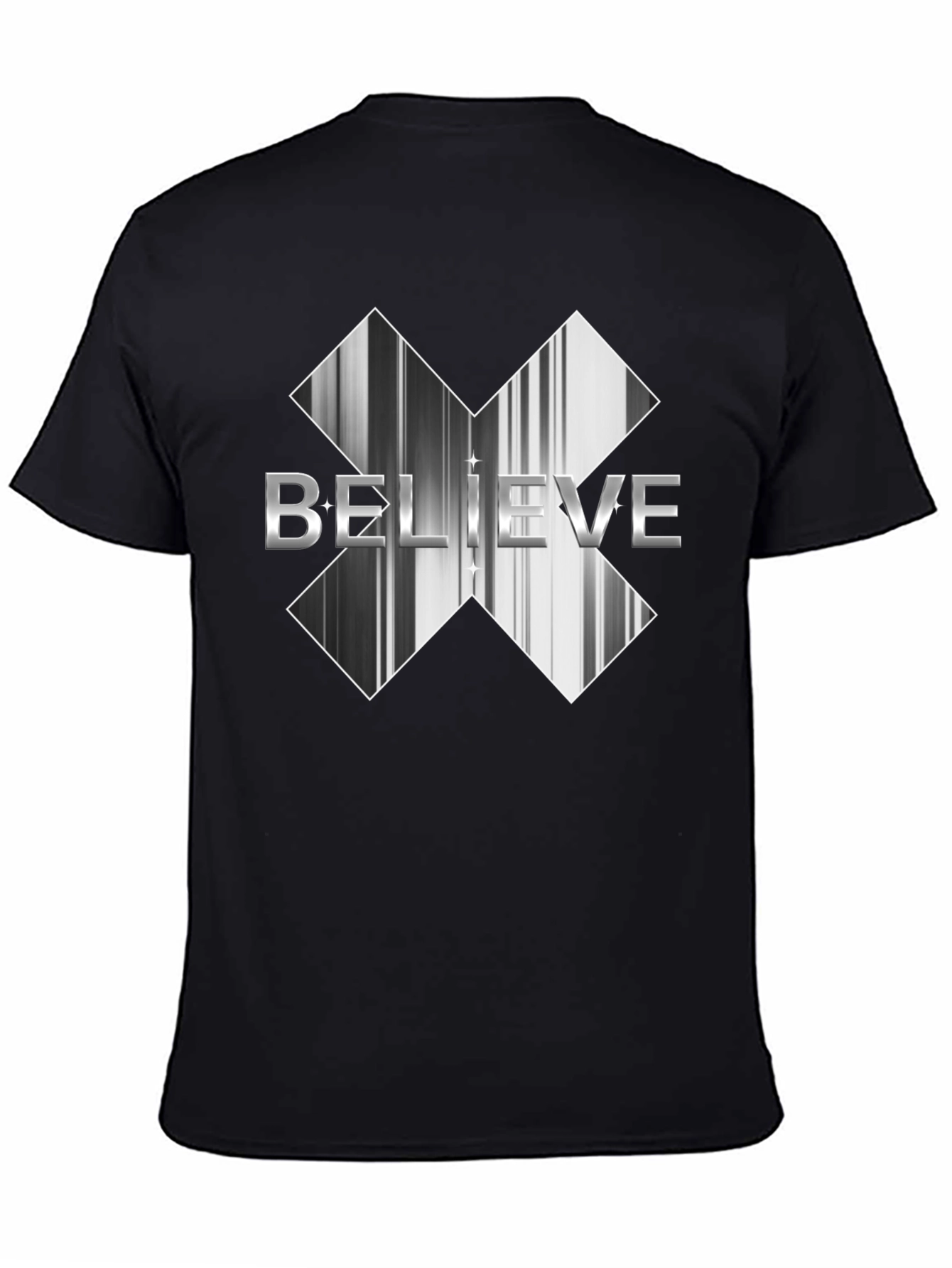 Believe Graphic Tee - Black Cotton Casual Shirt