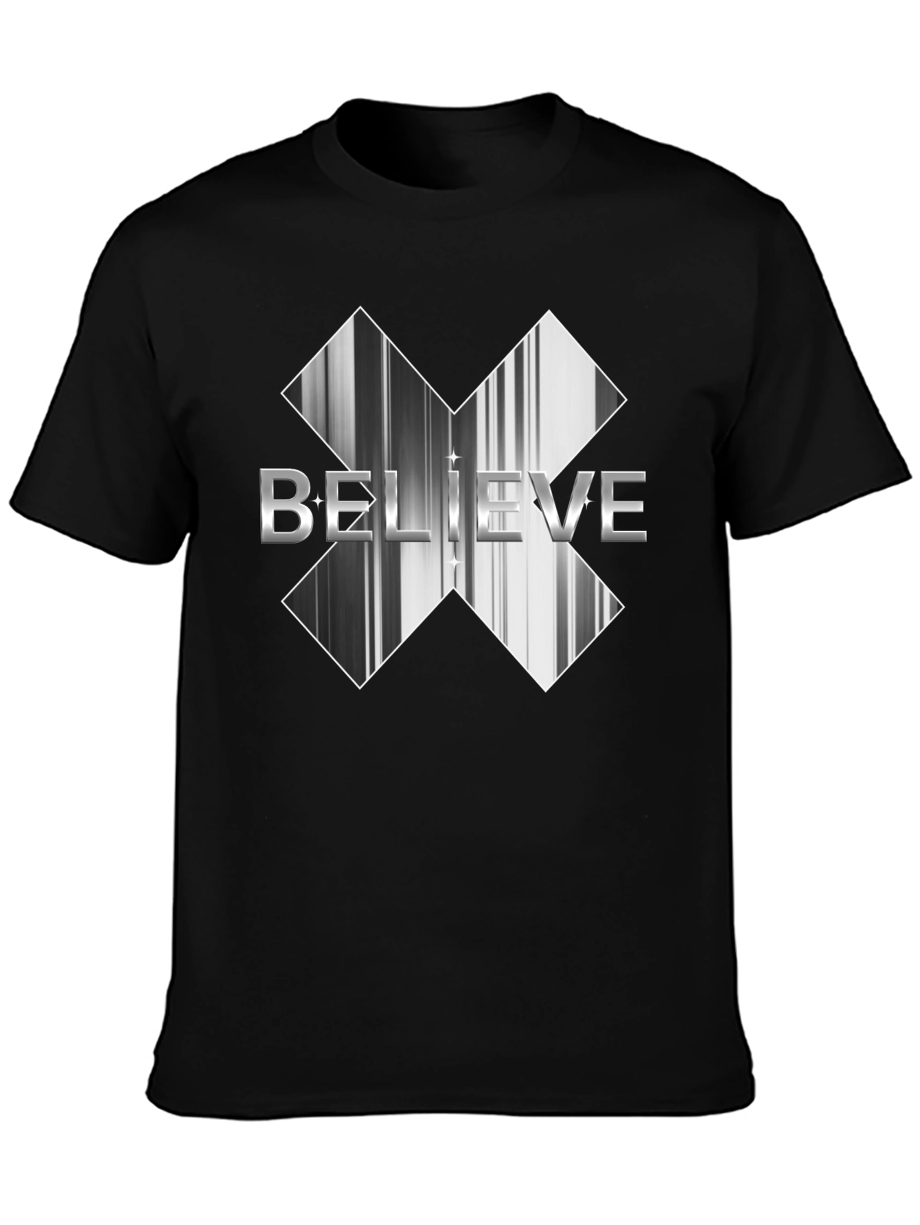 Believe Graphic Tee - Black Cotton Casual Shirt