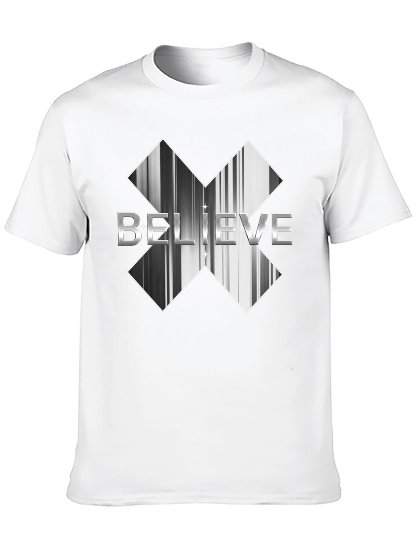 Believe Graphic Tee - Black Cotton Casual Shirt