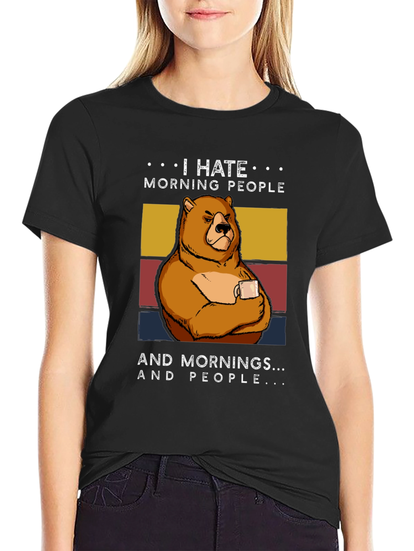 I Hate Morning People Bear T-Shirt