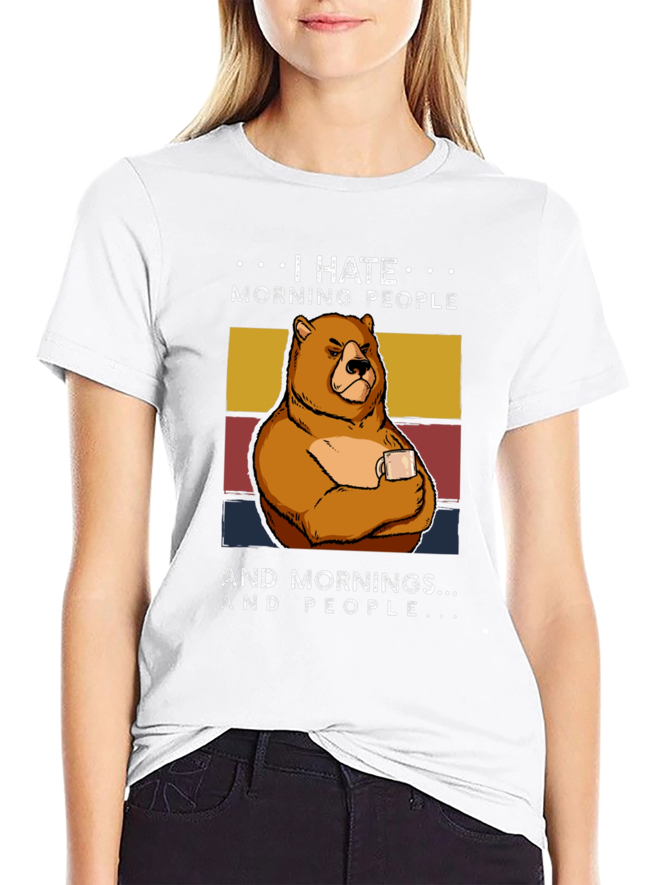 I Hate Morning People Bear T-Shirt