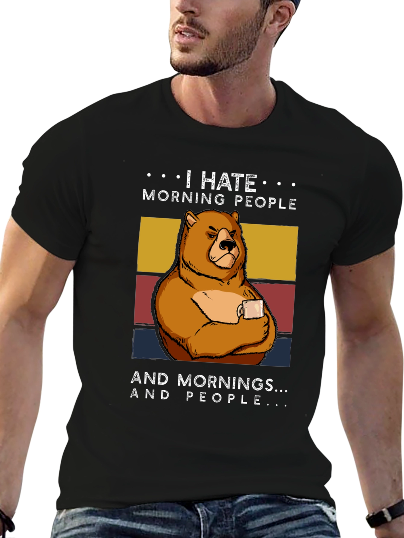 I Hate Morning People Bear T-Shirt