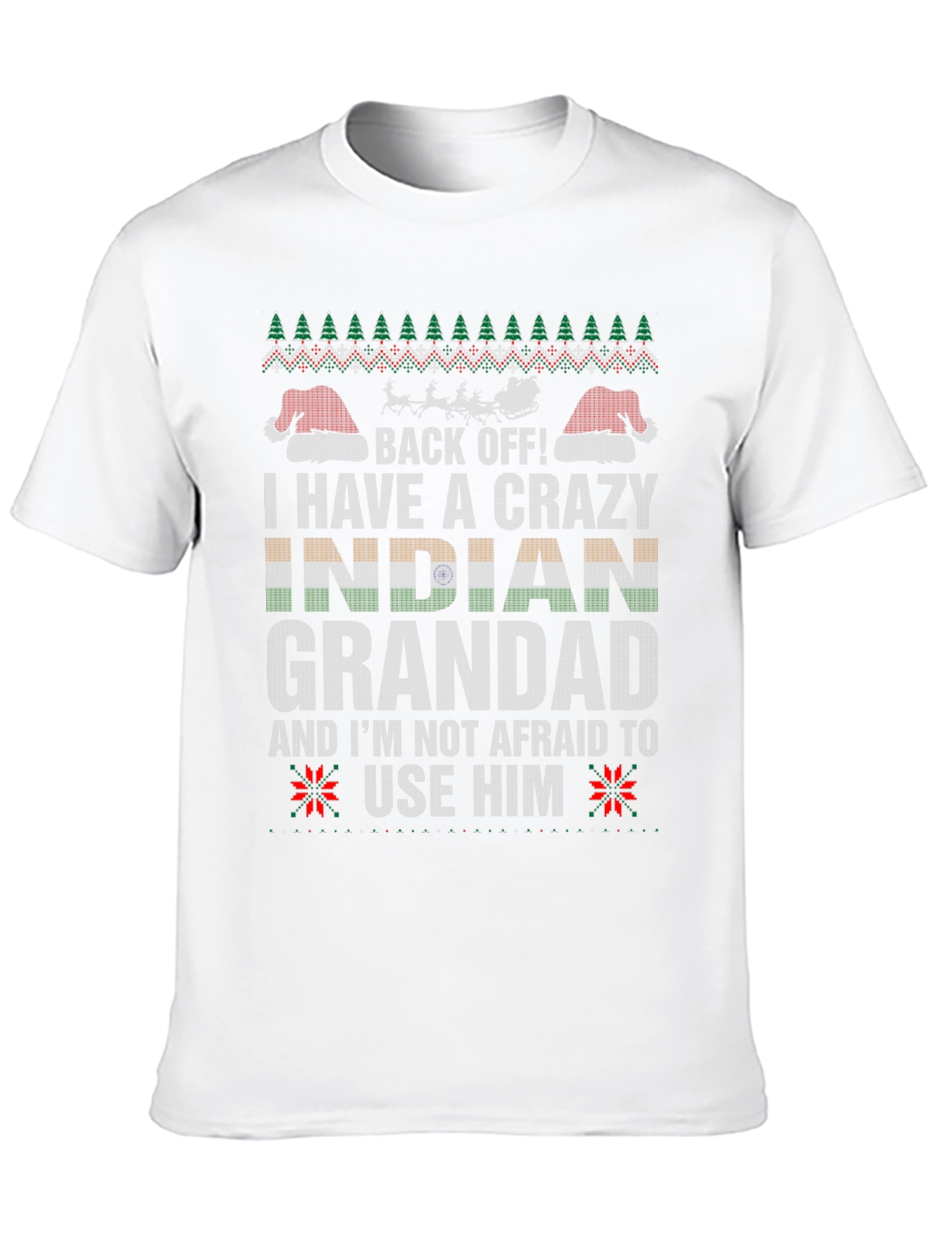 Crazy Indian Grandad Christmas T-Shirt