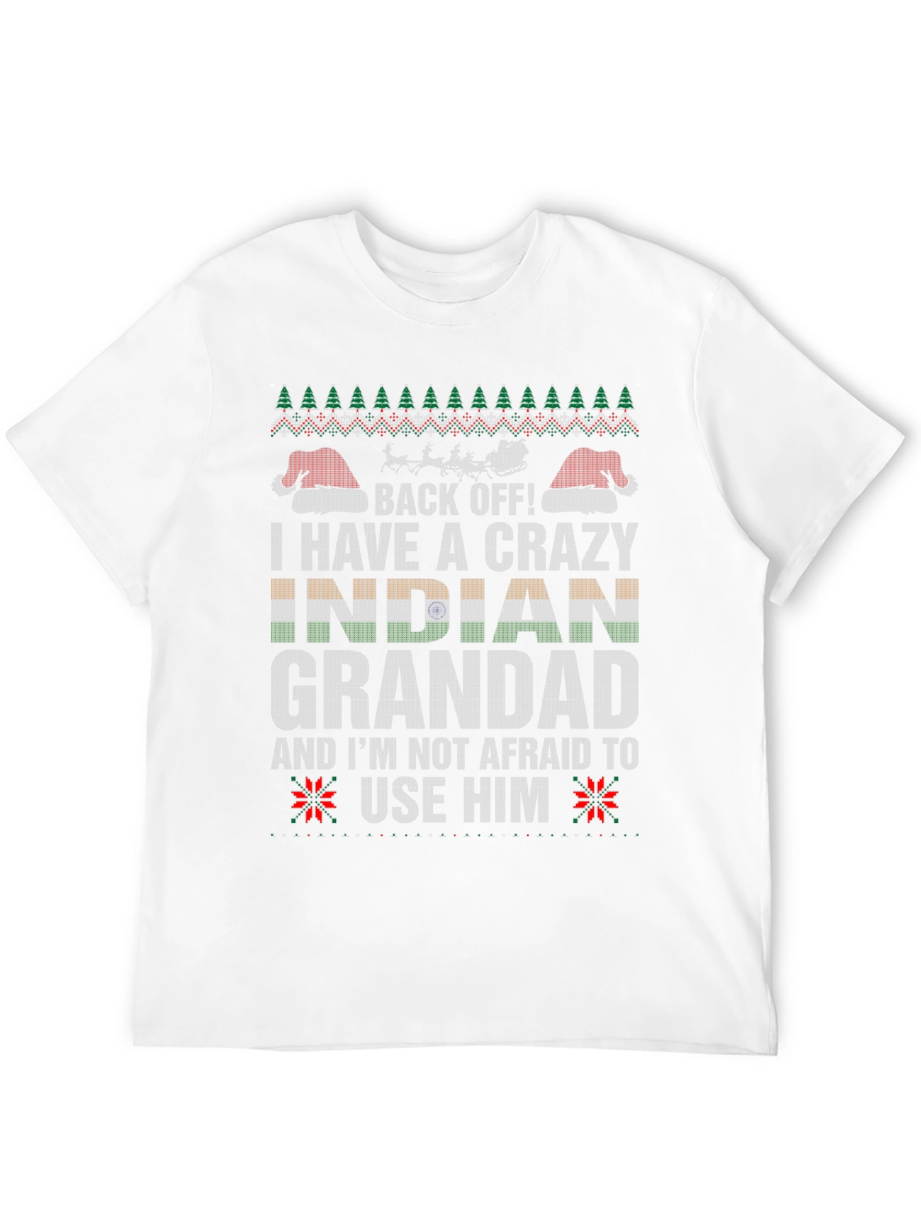 Crazy Indian Grandad Christmas T-Shirt