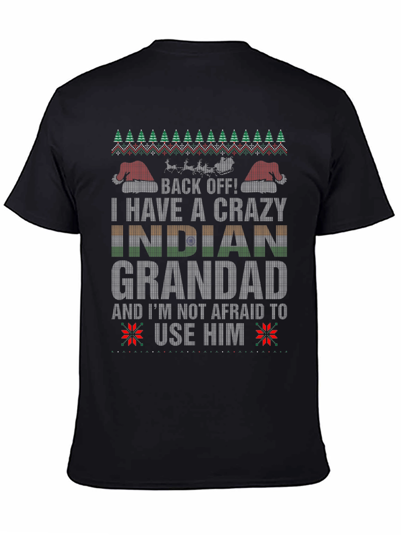 Crazy Indian Grandad Christmas T-Shirt