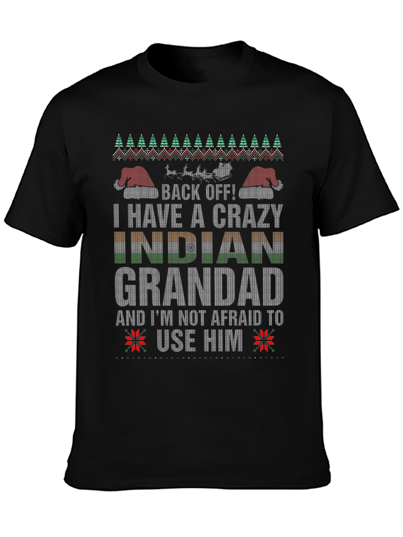 Crazy Indian Grandad Christmas T-Shirt