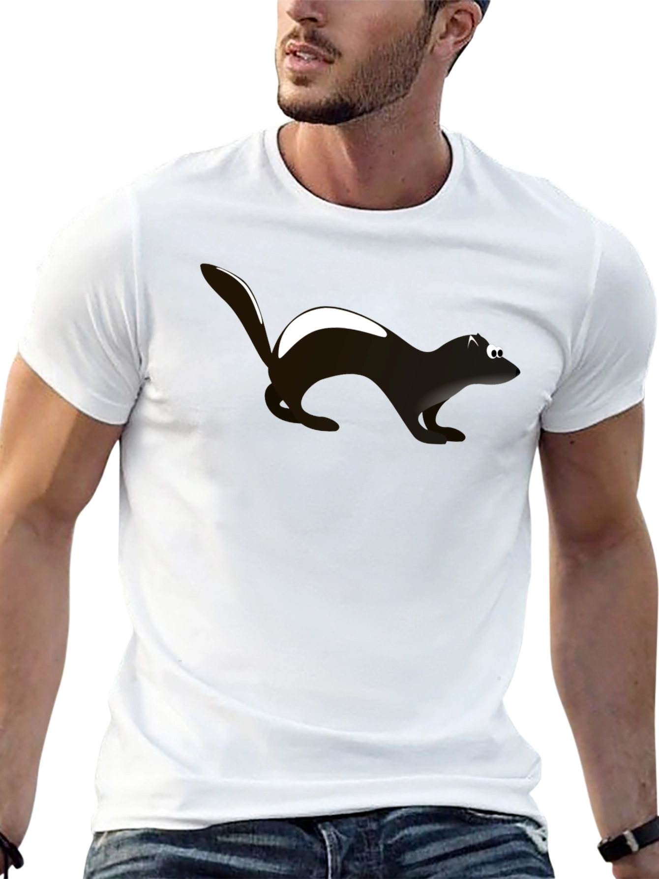 Mens Black Skunk Graphic Tee