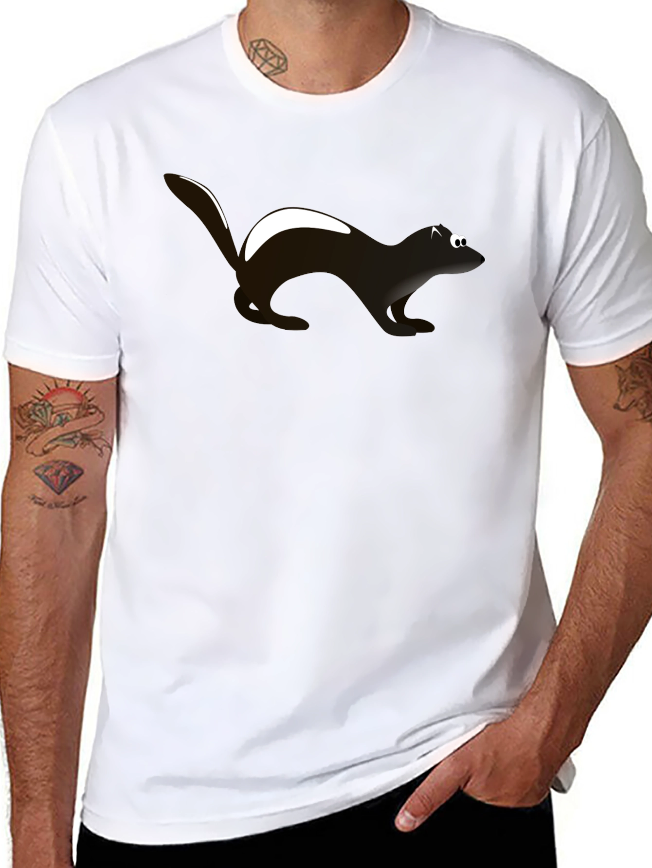 Mens Black Skunk Graphic Tee