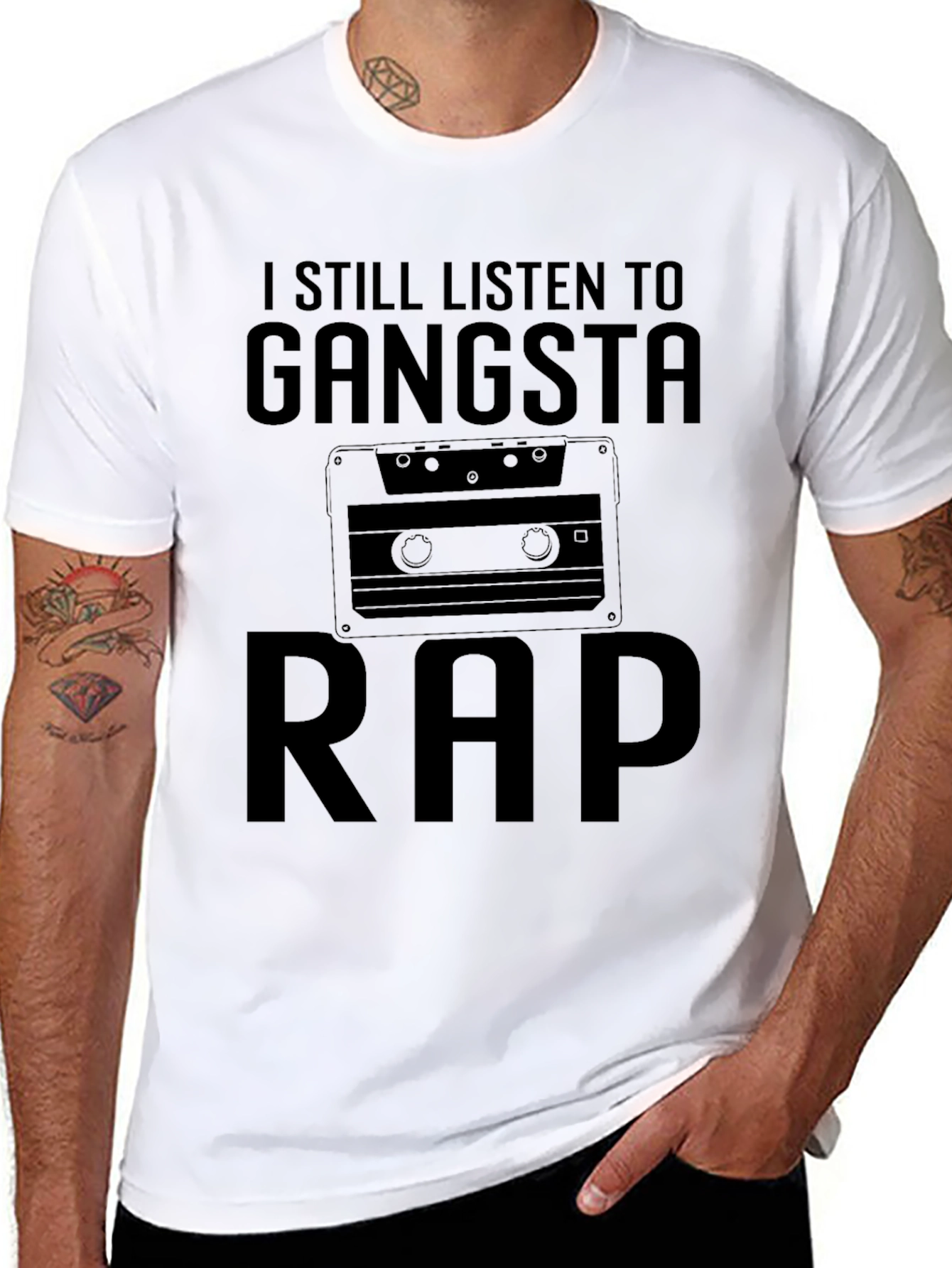 Gangsta Rap Cassette T-Shirt - Retro Music Tee