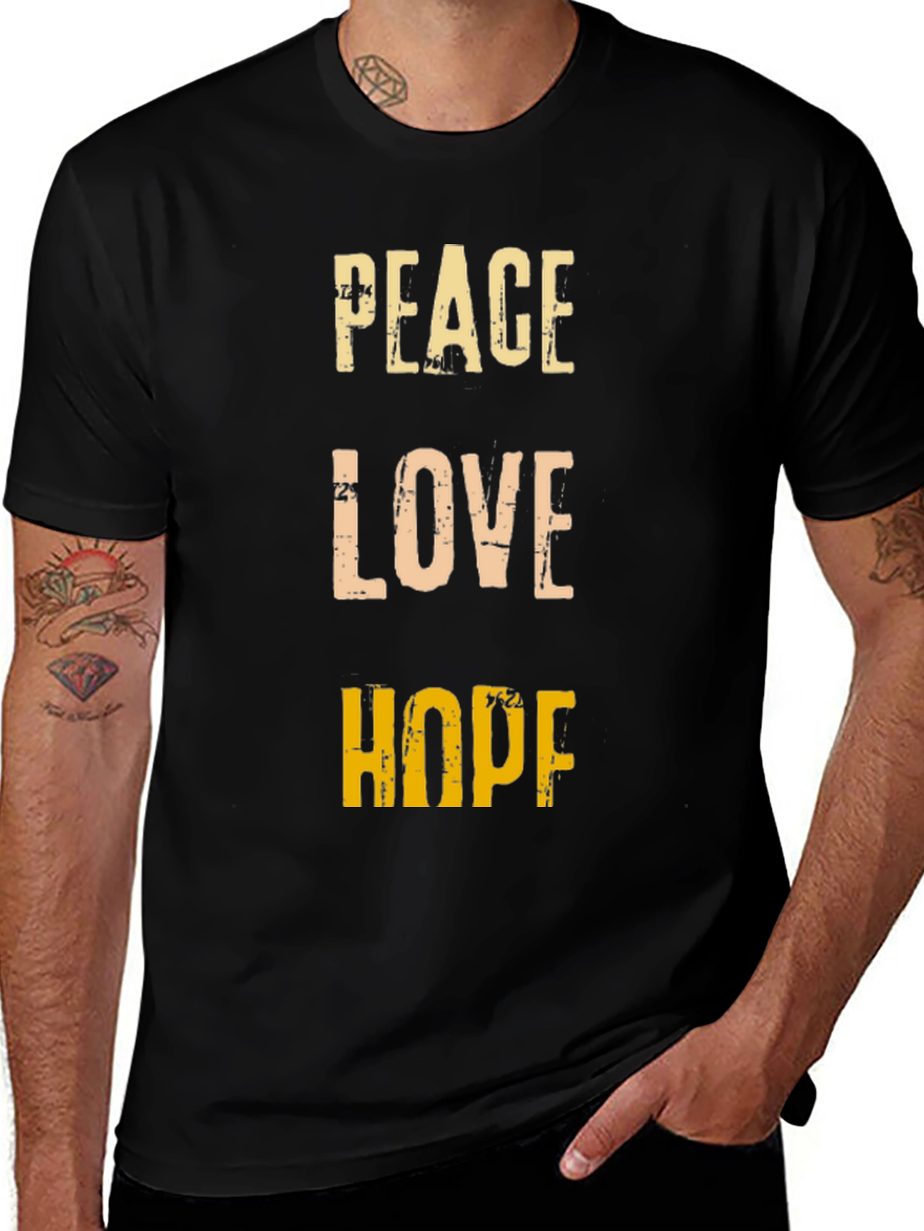 Peace Love Hope Graphic Tee - Positive Vibes T-Shirt