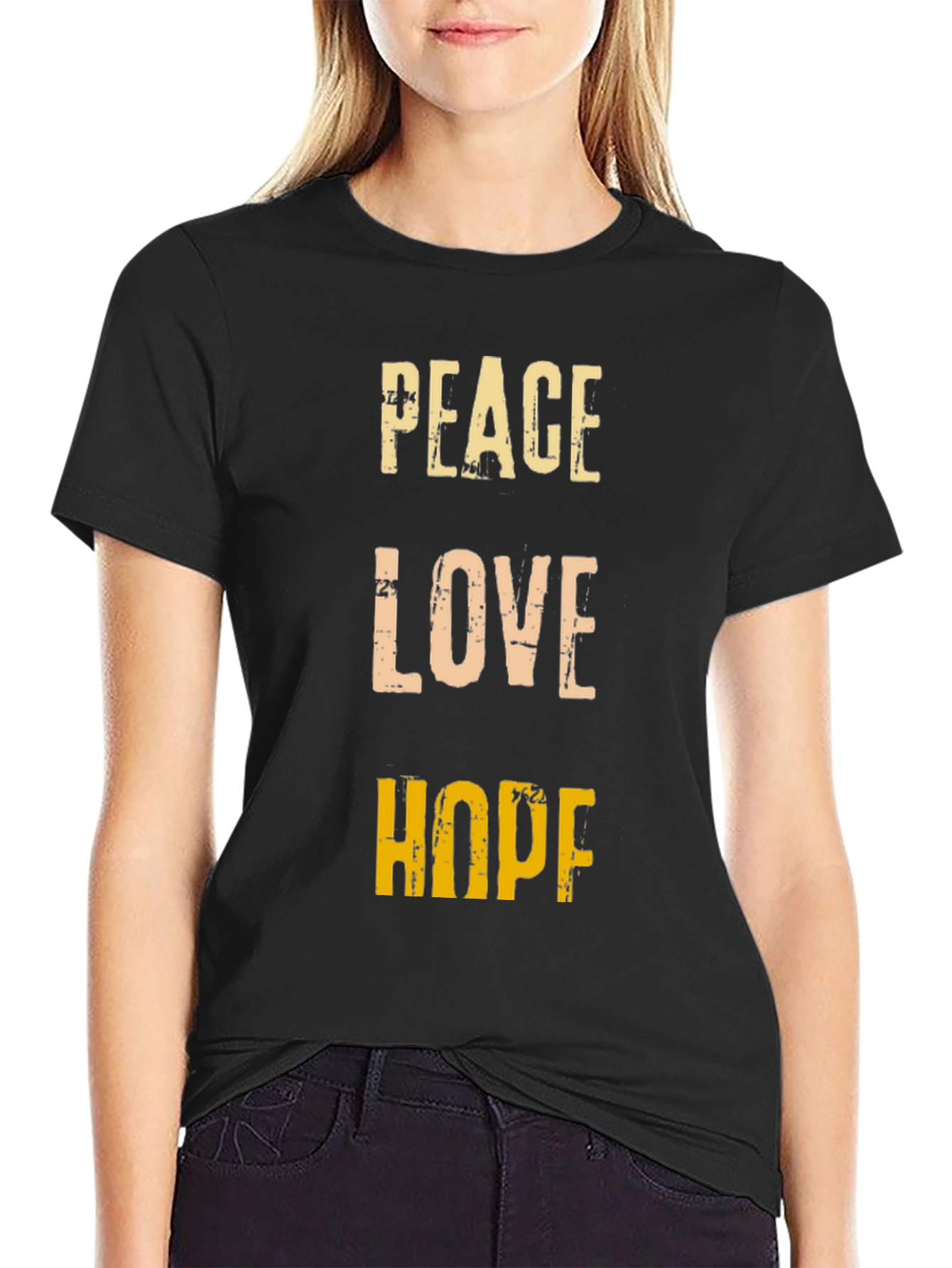 Peace Love Hope Graphic Tee - Positive Vibes T-Shirt