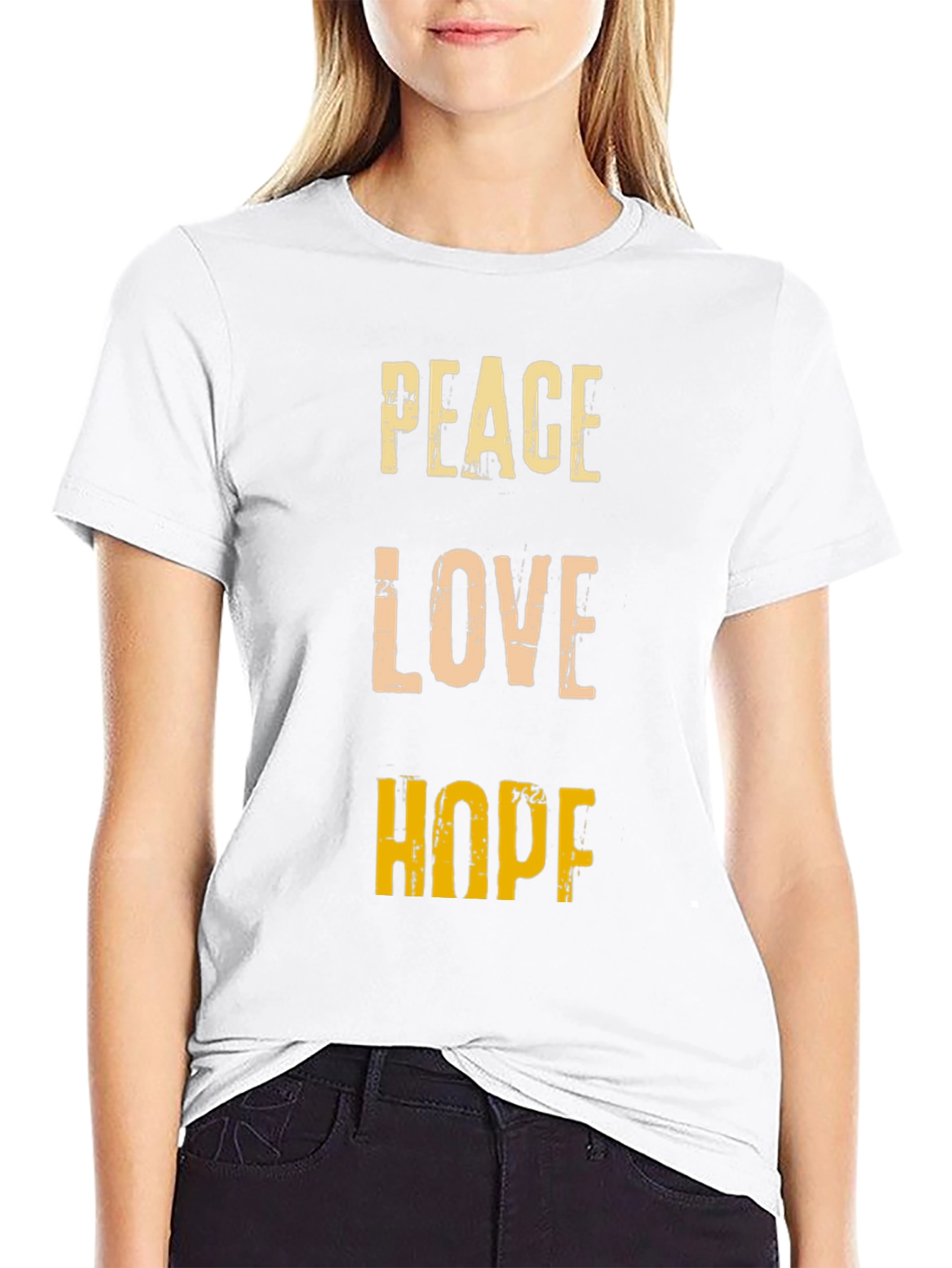 Peace Love Hope Graphic Tee - Positive Vibes T-Shirt