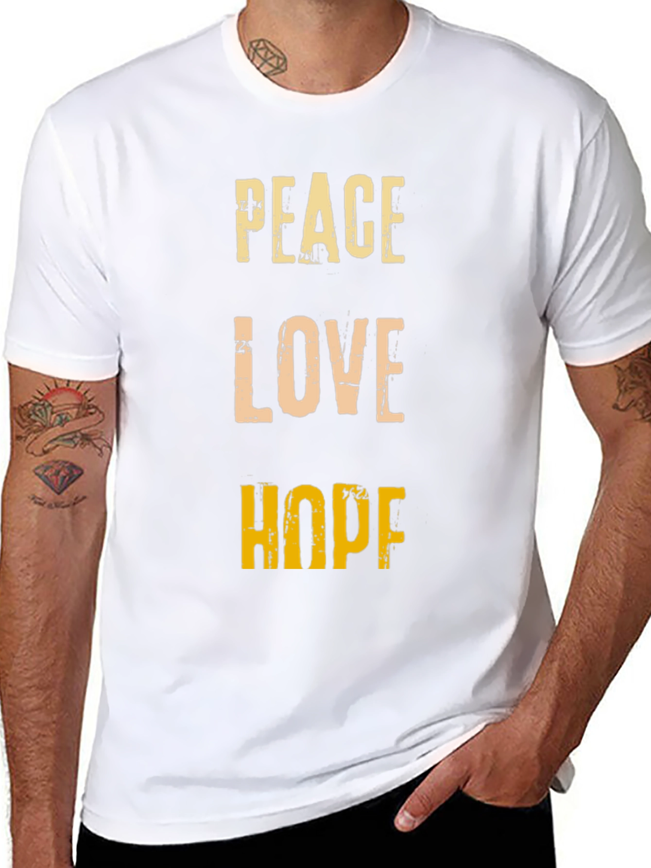 Peace Love Hope Graphic Tee - Positive Vibes T-Shirt