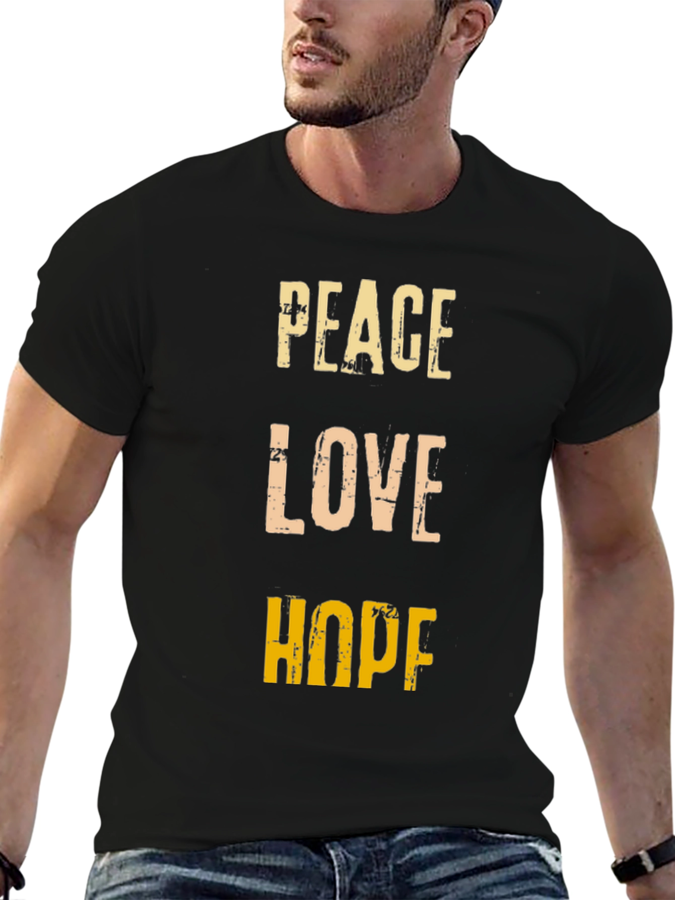 Peace Love Hope Graphic Tee - Positive Vibes T-Shirt