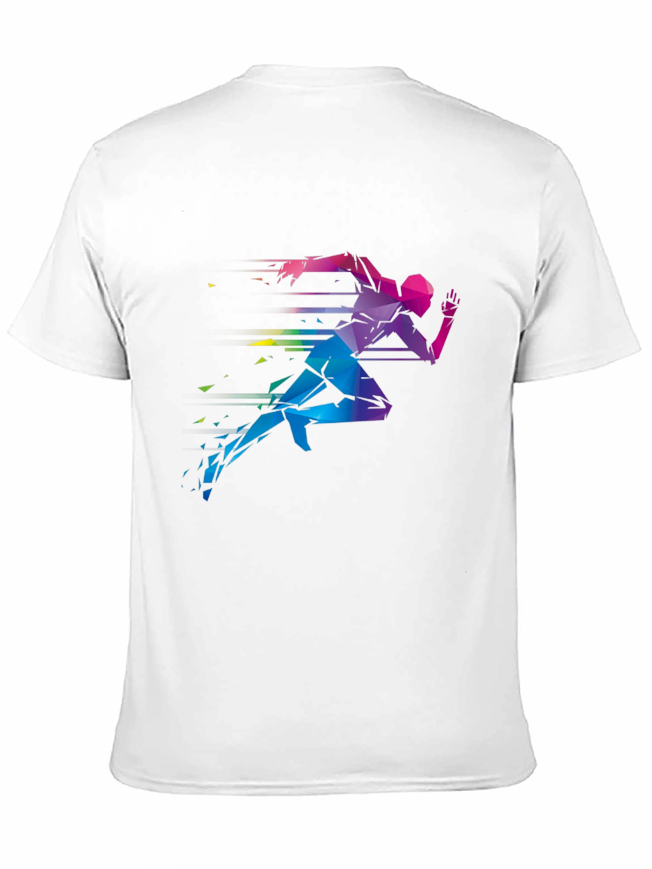 Geometric Runner Graphic Print Black T-Shirt