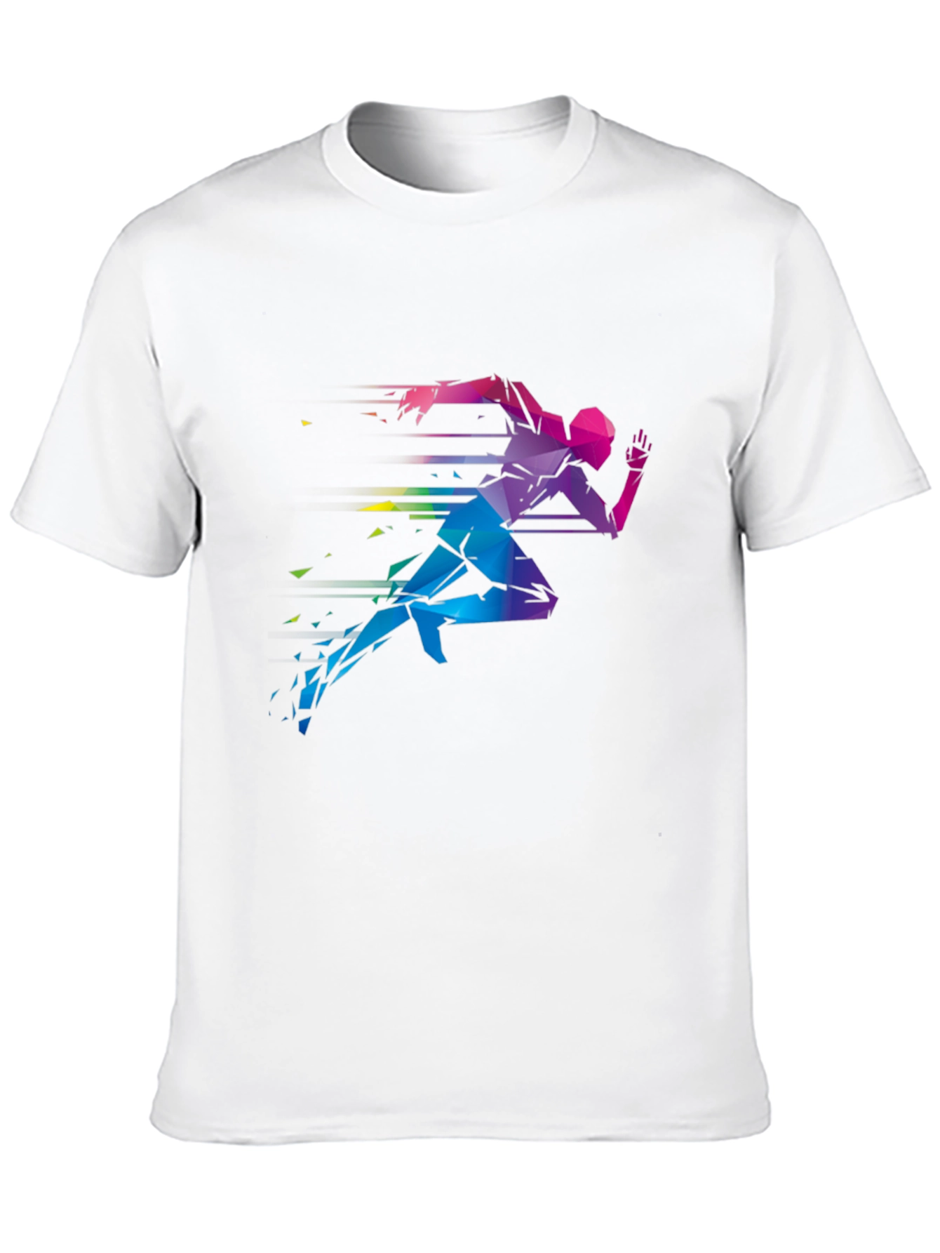 Geometric Runner Graphic Print Black T-Shirt