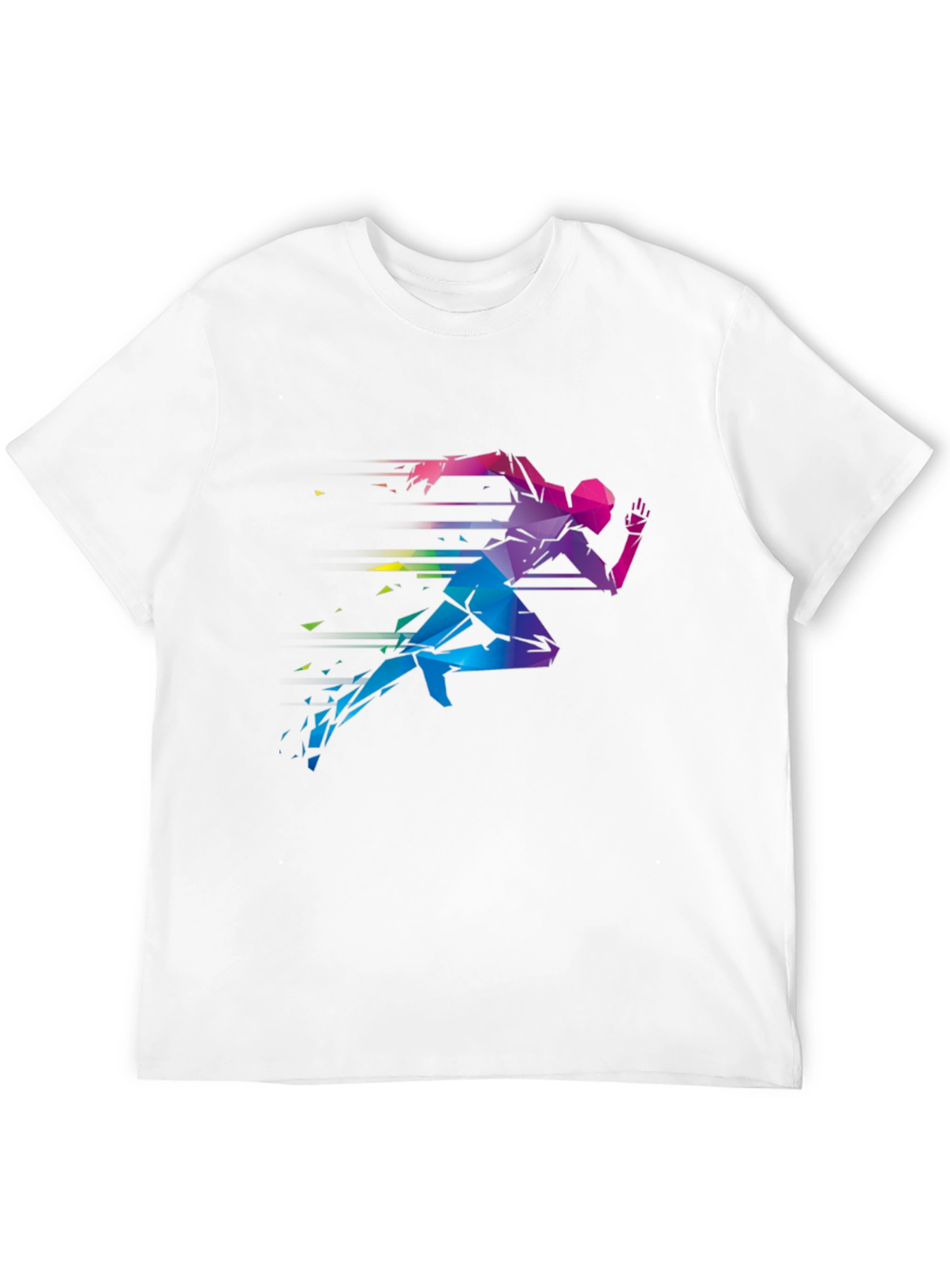 Geometric Runner Graphic Print Black T-Shirt