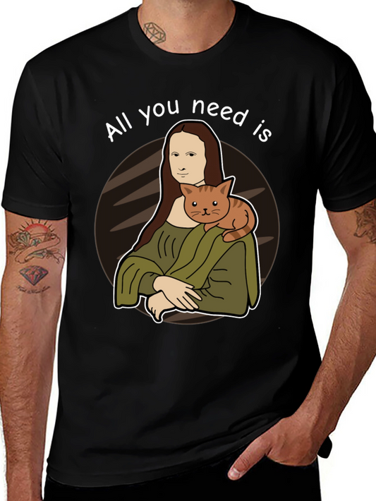 Mona Lisa Cat T-Shirt - All You Need Is Love!