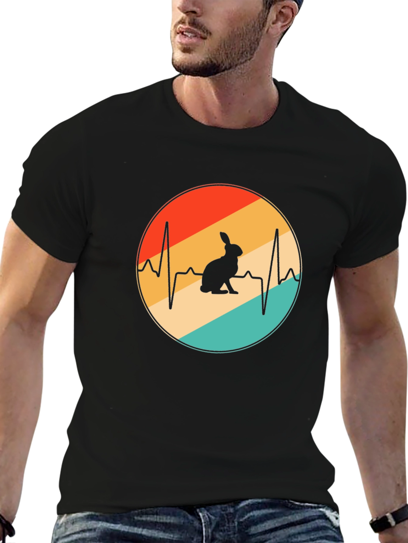 Retro Rabbit Heartbeat T-Shirt
