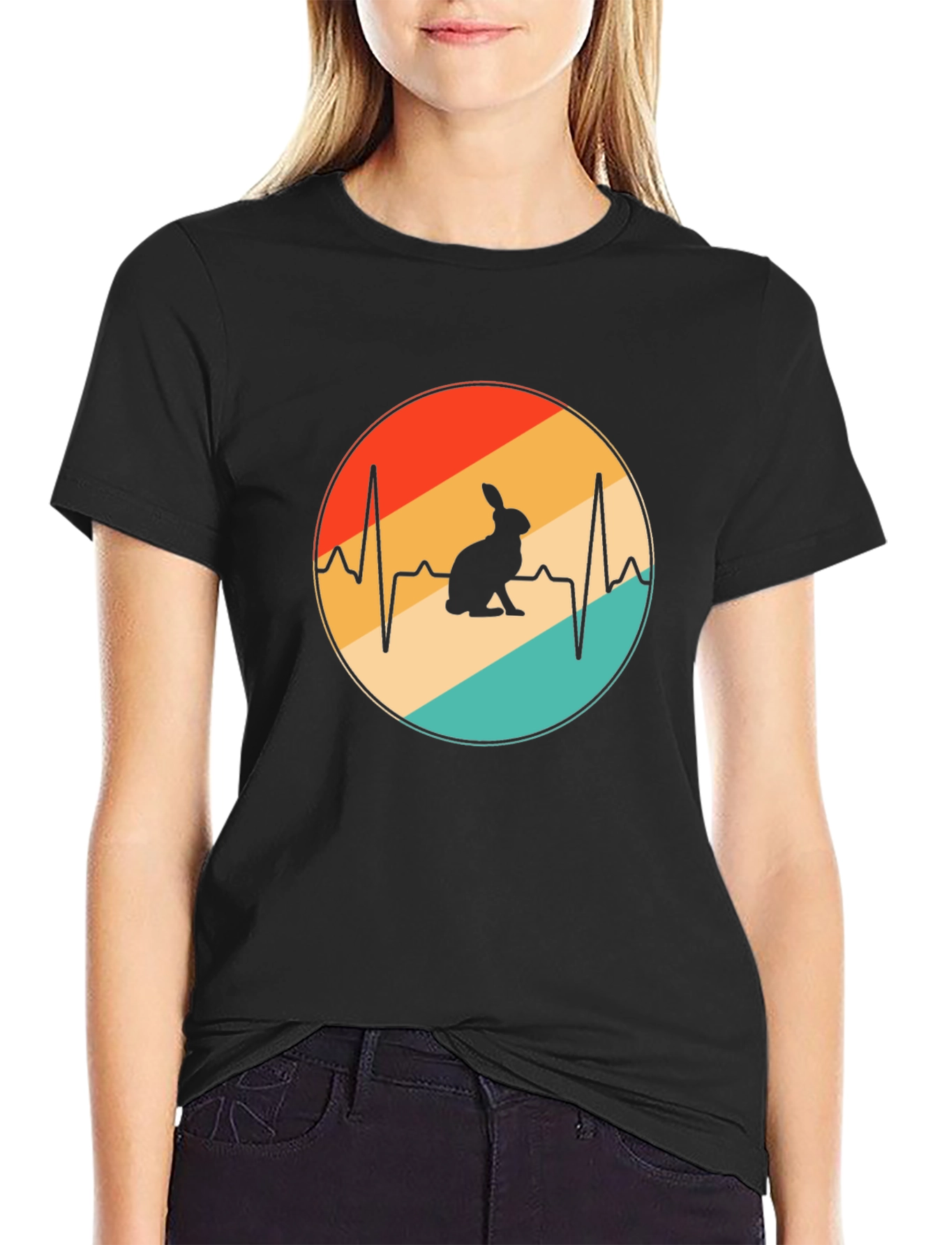 Retro Rabbit Heartbeat T-Shirt