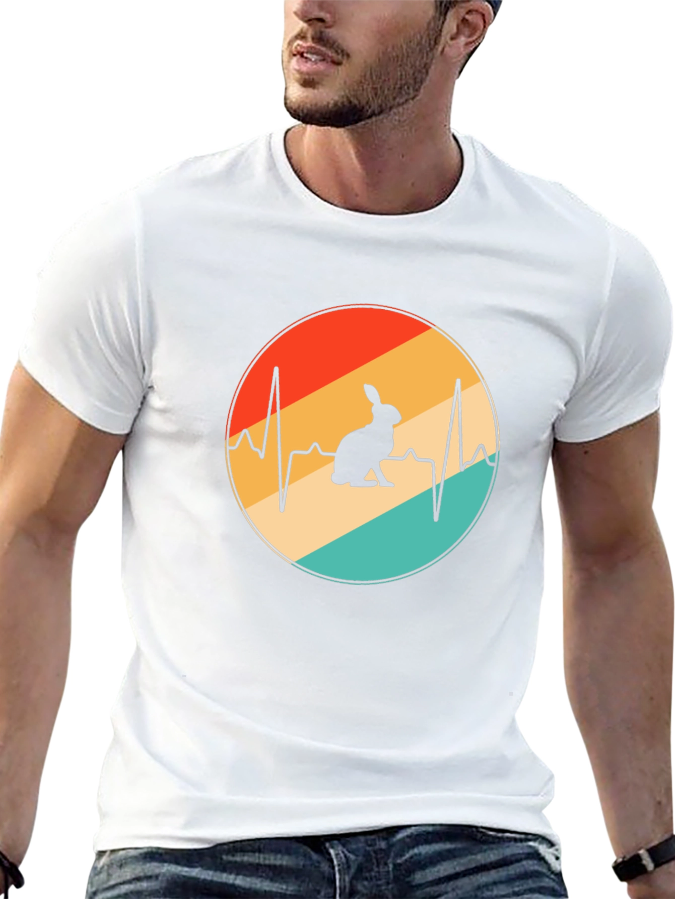 Retro Rabbit Heartbeat T-Shirt