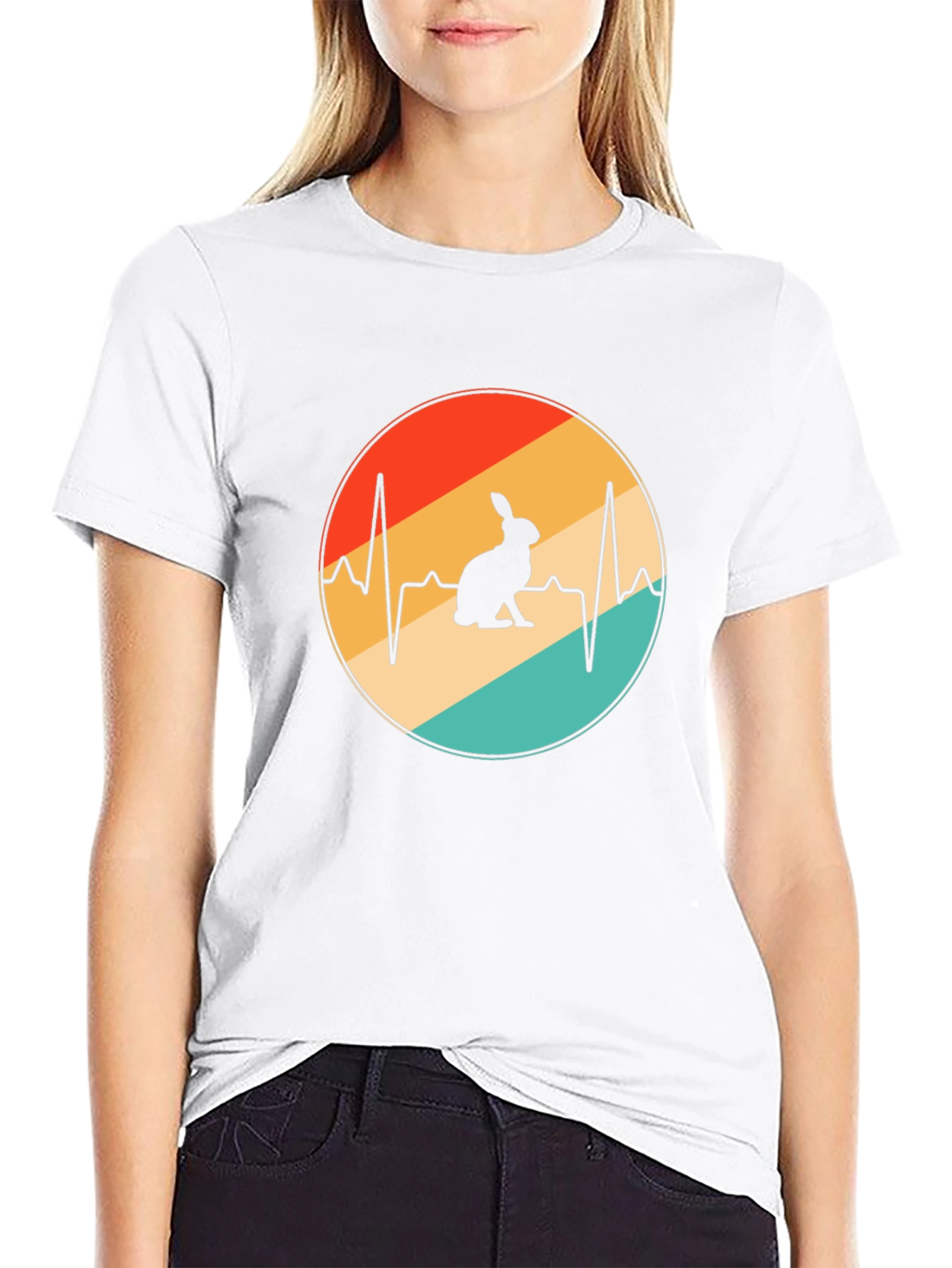 Retro Rabbit Heartbeat T-Shirt