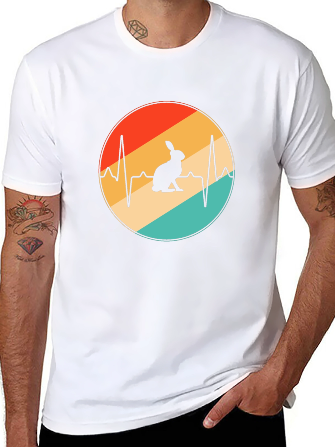 Retro Rabbit Heartbeat T-Shirt