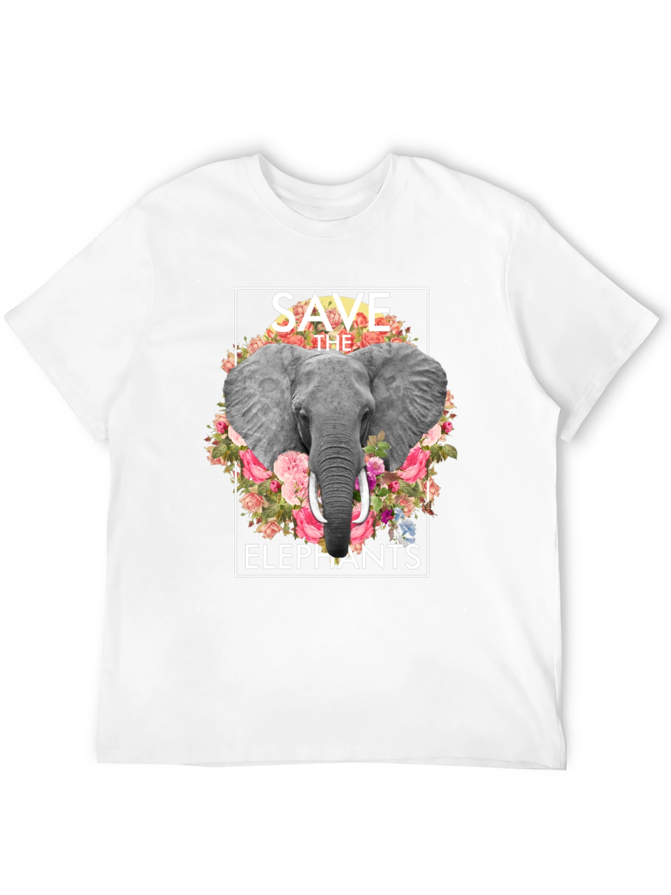 Save the Elephants Floral Graphic T-Shirt