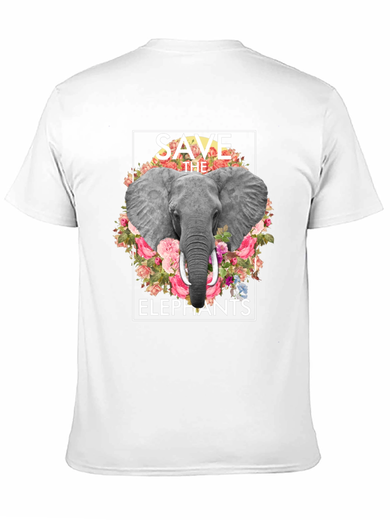 Save the Elephants Floral Graphic T-Shirt