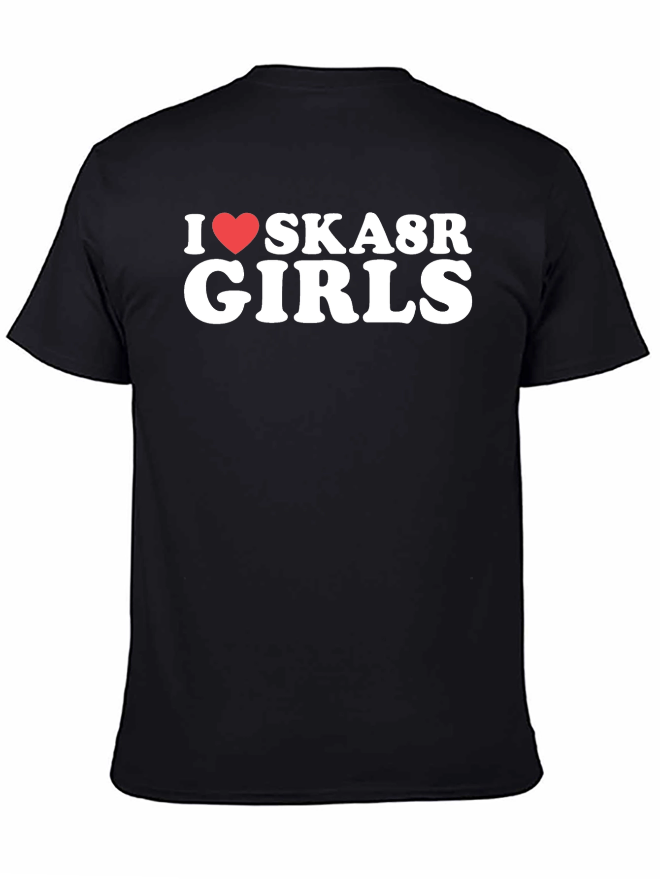I Love Ska8r Girls Black Graphic Tee