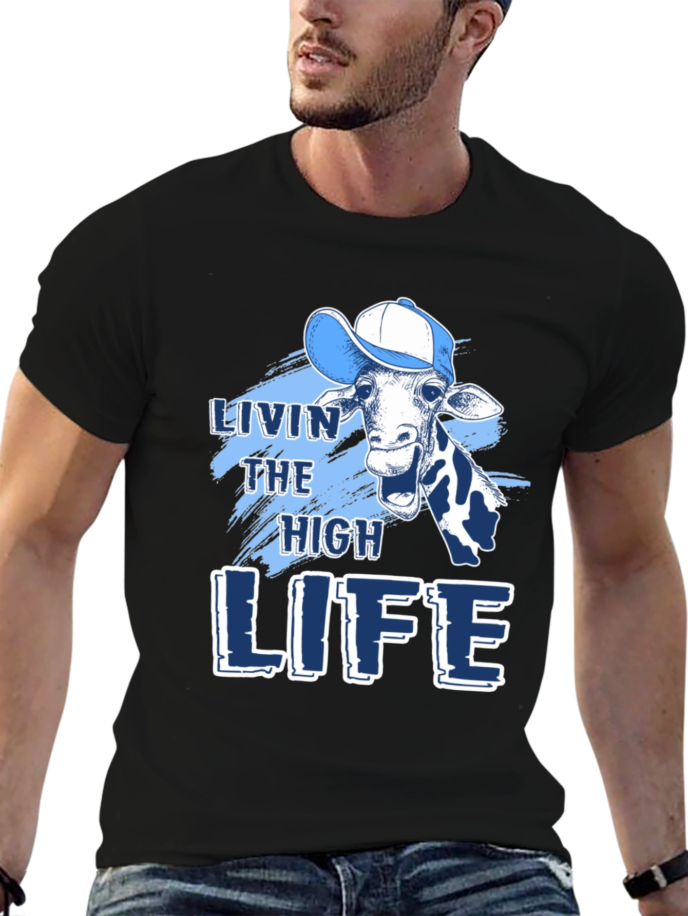 Livin the High Life Giraffe Graphic Tee