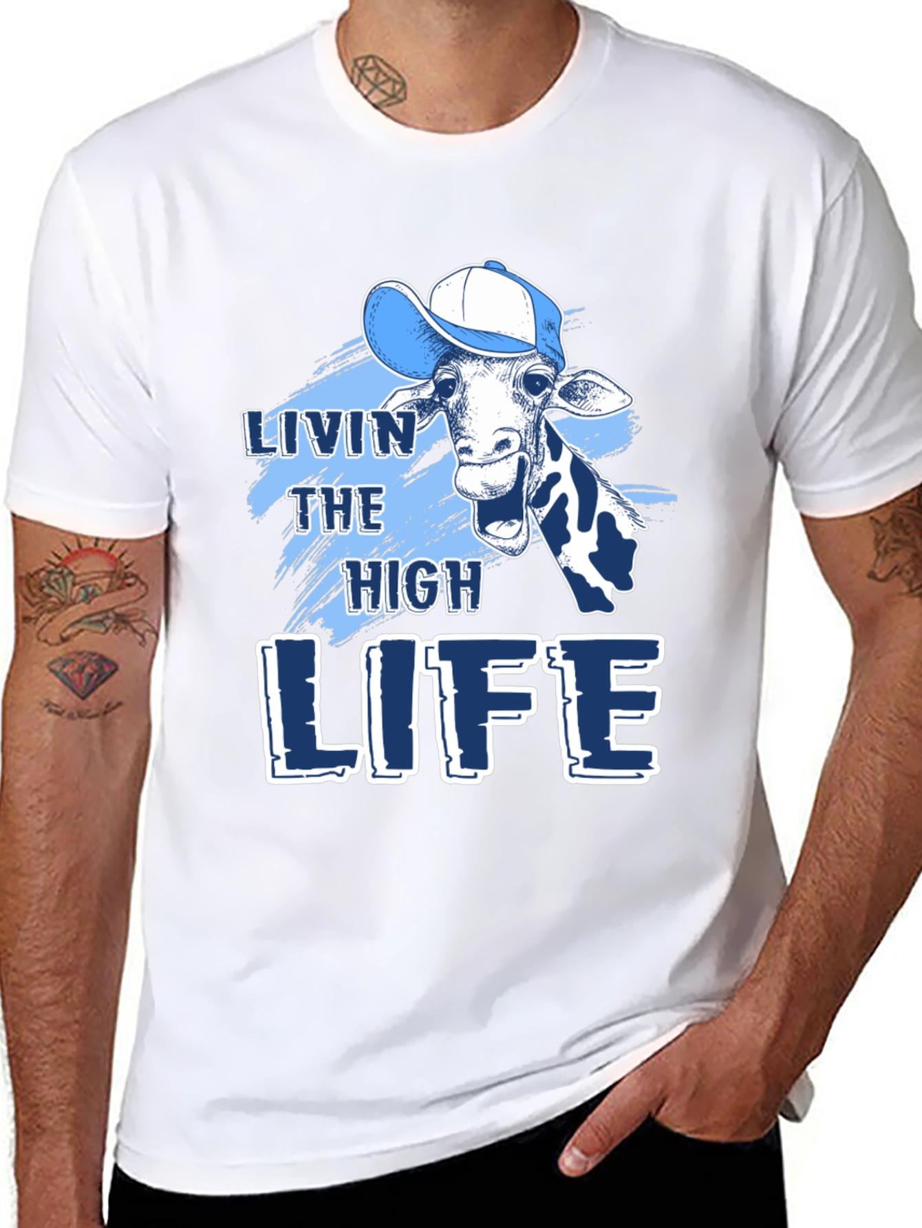 Livin the High Life Giraffe Graphic Tee