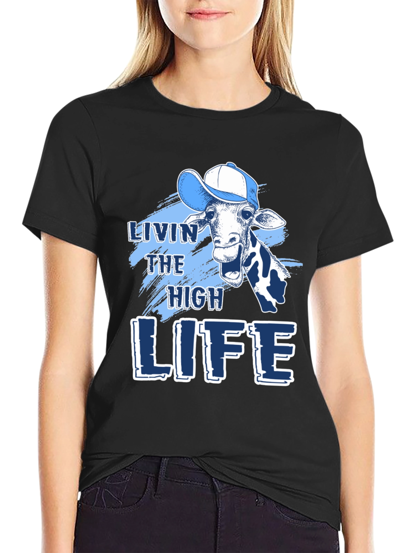 Livin the High Life Giraffe Graphic Tee