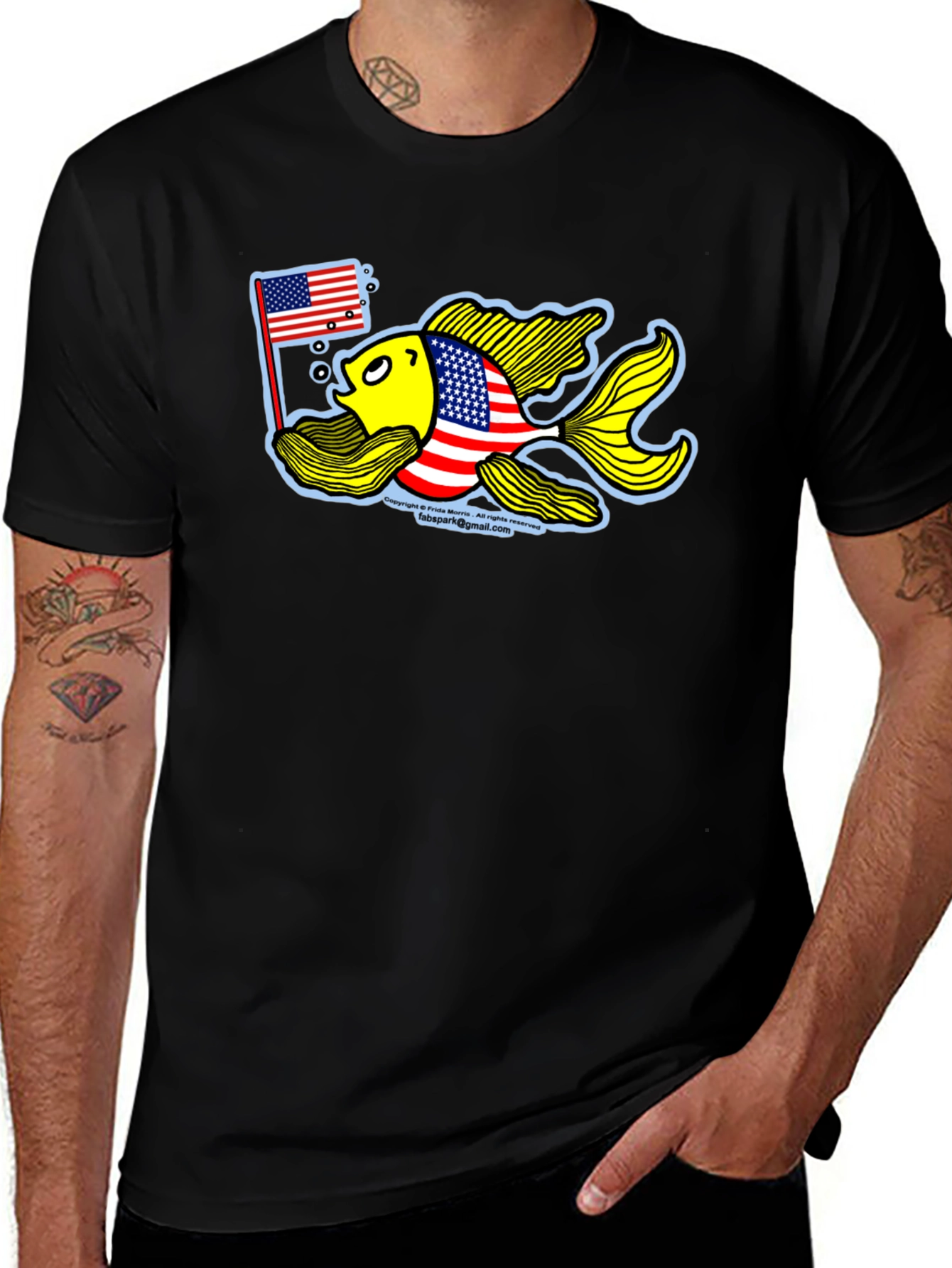 Patriotic Goldfish Graphic Tee