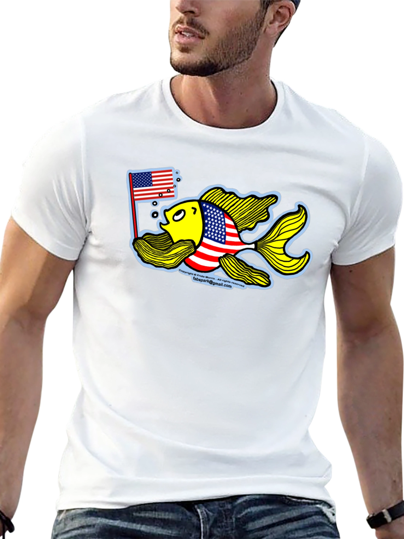 Patriotic Goldfish Graphic Tee
