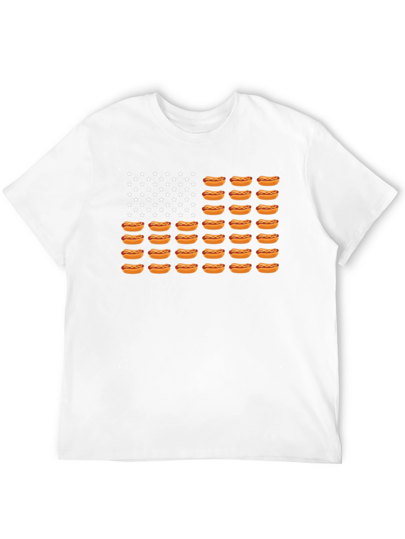Hot Dog American Flag Graphic T-Shirt