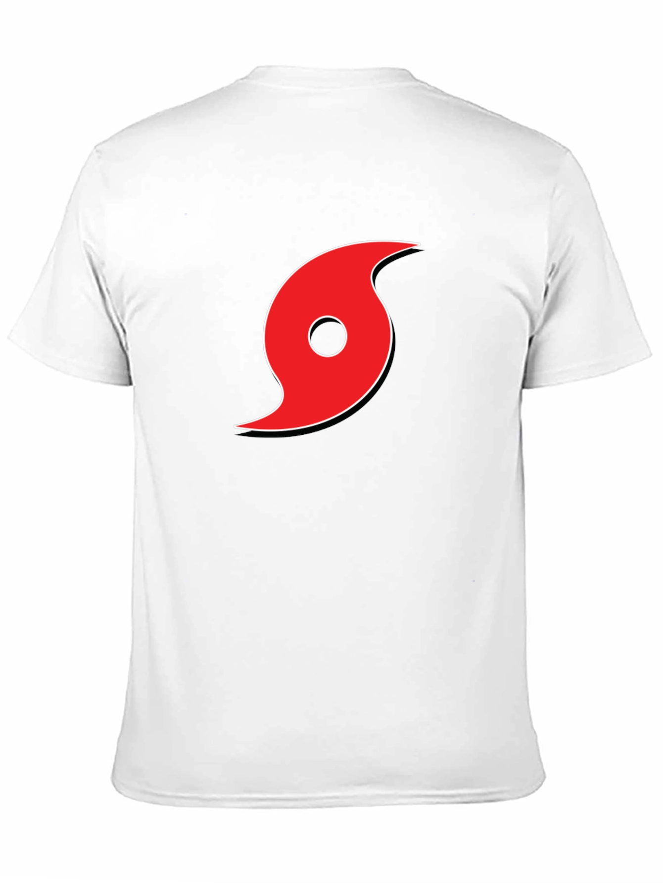 Black Tee with Red Hurricane Graphic