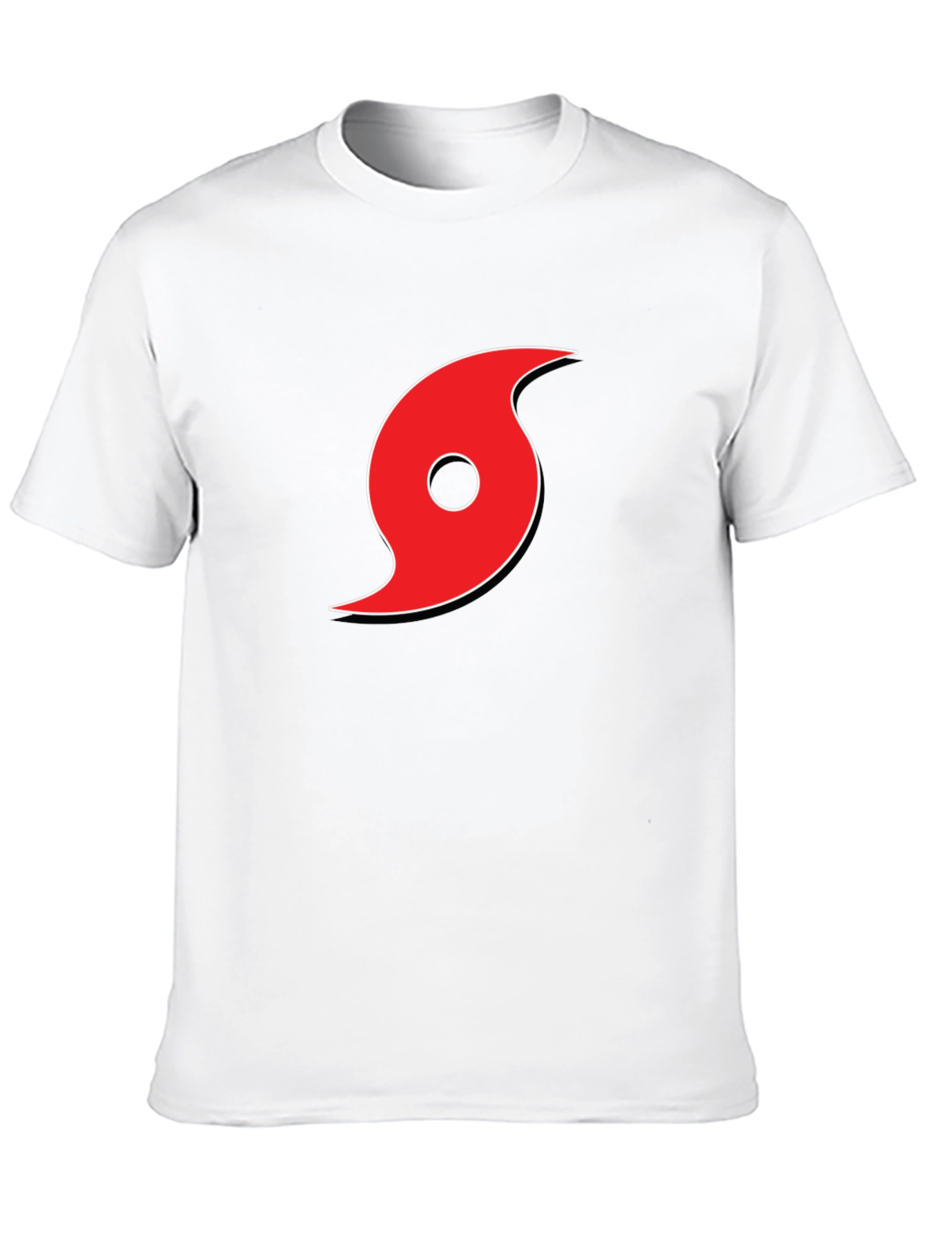 Black Tee with Red Hurricane Graphic