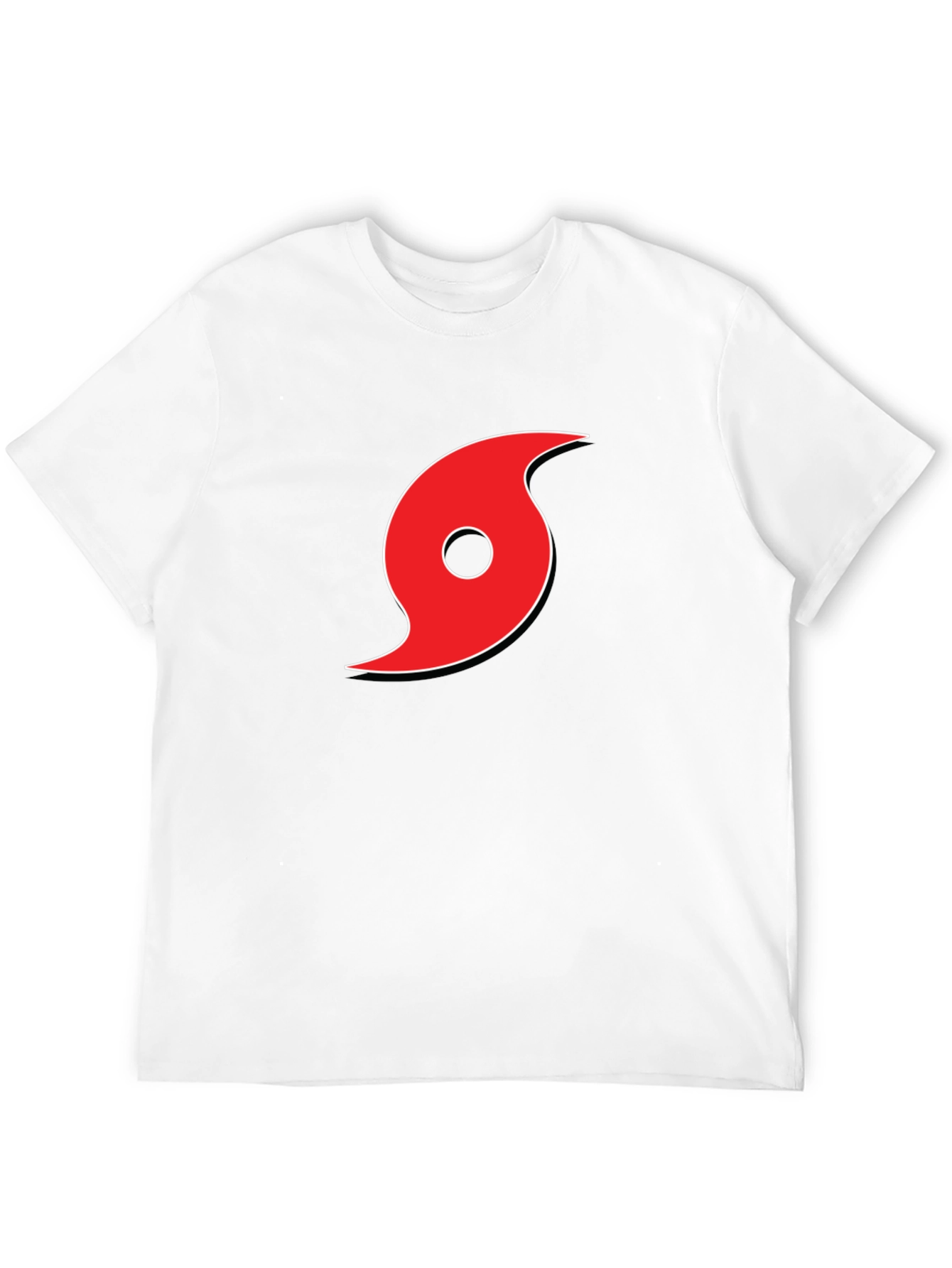 Black Tee with Red Hurricane Graphic