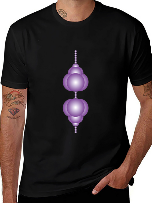 Modern Geometric Orb Design Black T-Shirt