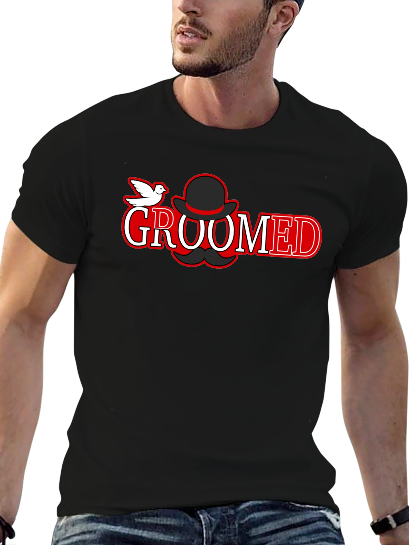 Groomed Graphic Tee - Stylish Cotton T-Shirt