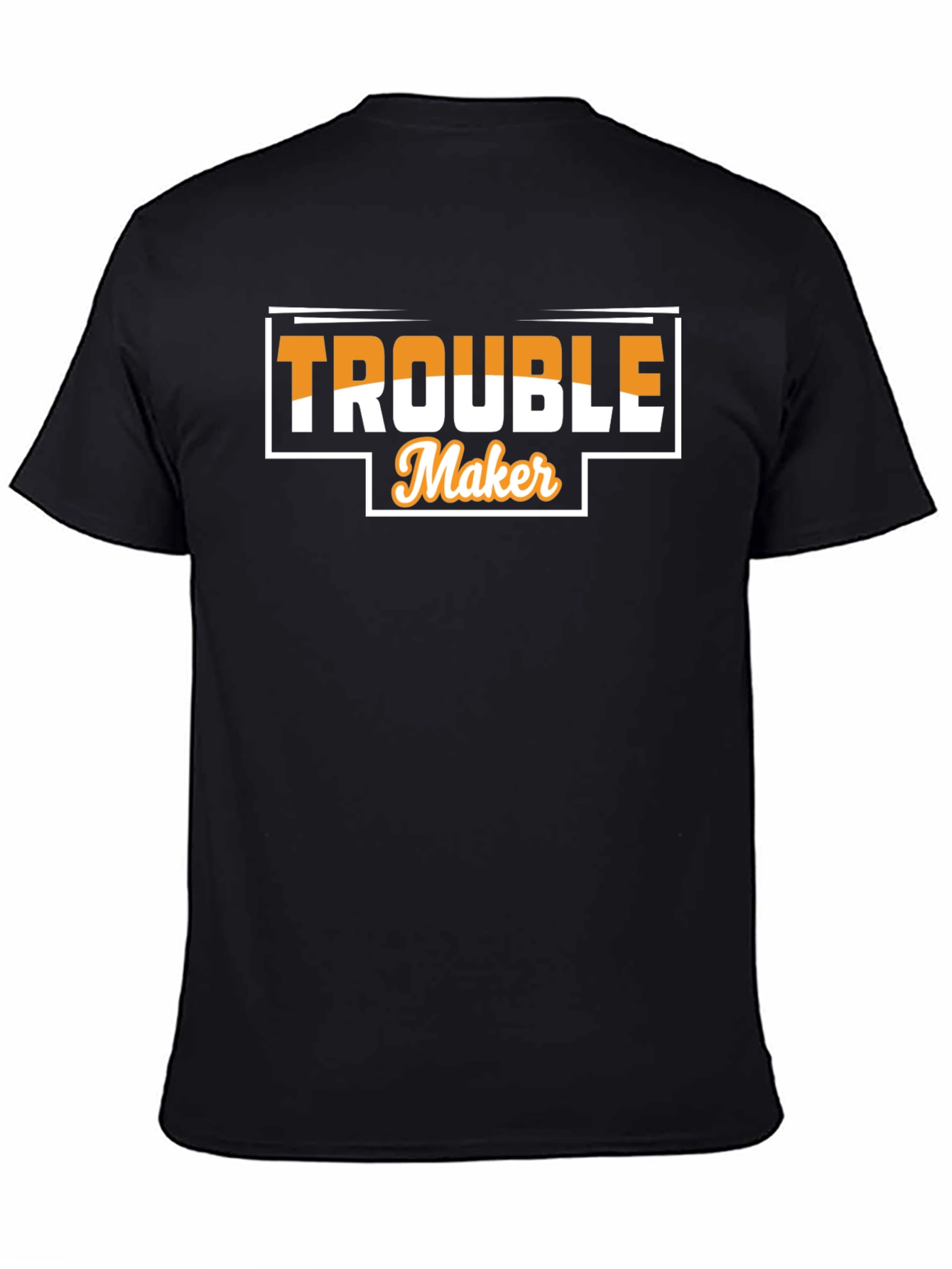 Trouble Maker Graphic Tee - Black Crew Neck T-Shirt
