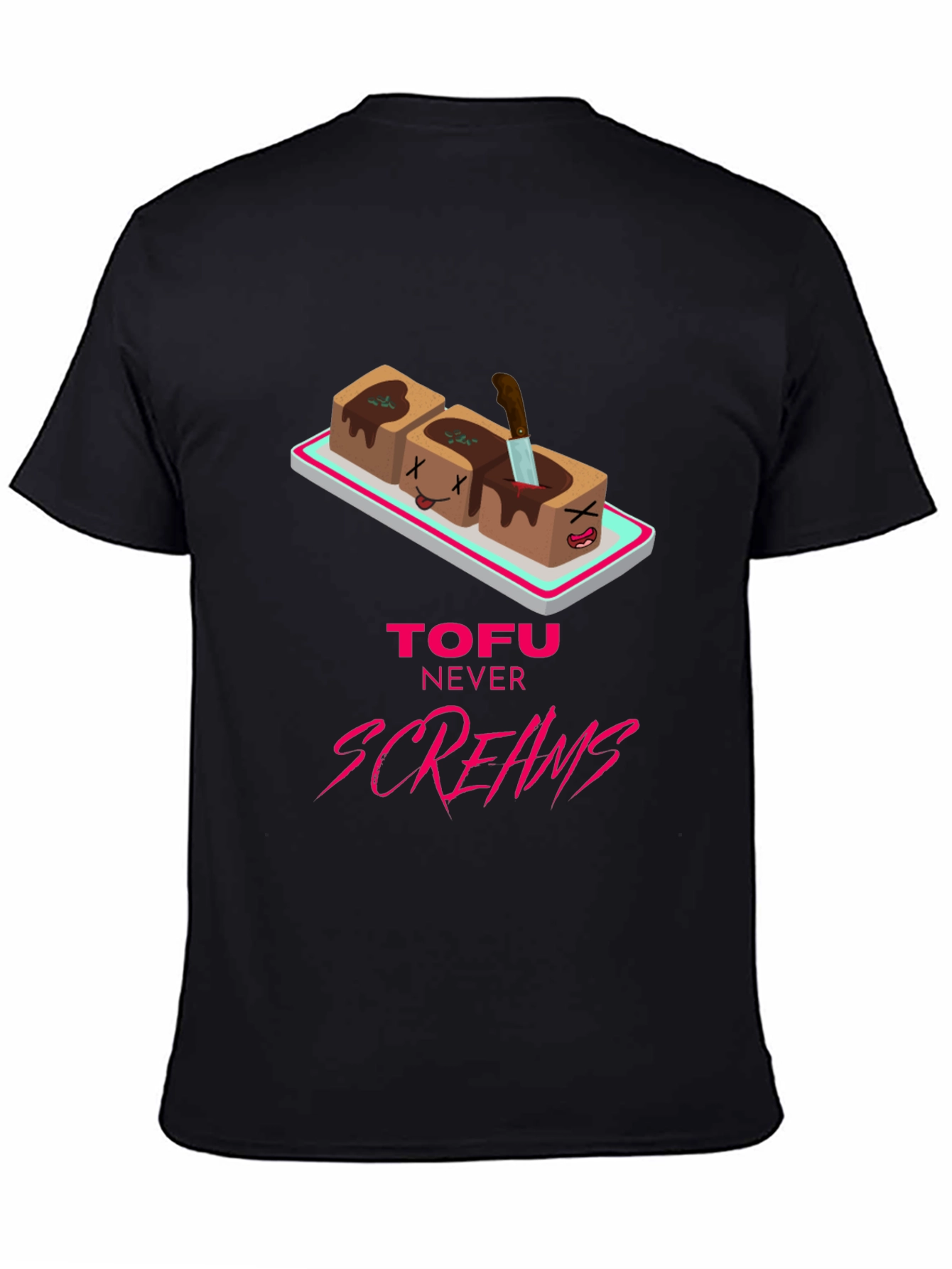 Tofu Never Screams Graphic Tee - Vegan Humor