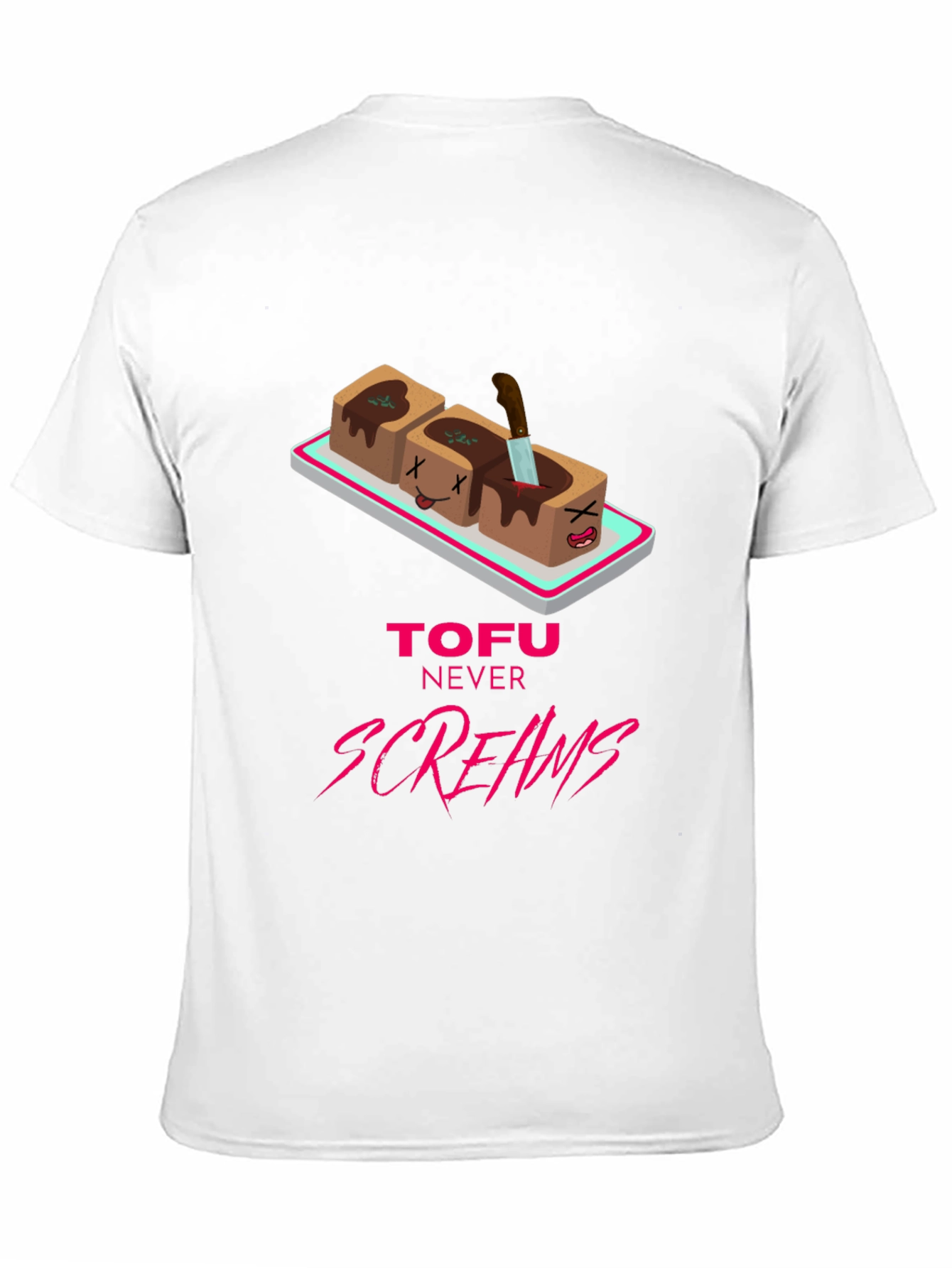 Tofu Never Screams Graphic Tee - Vegan Humor
