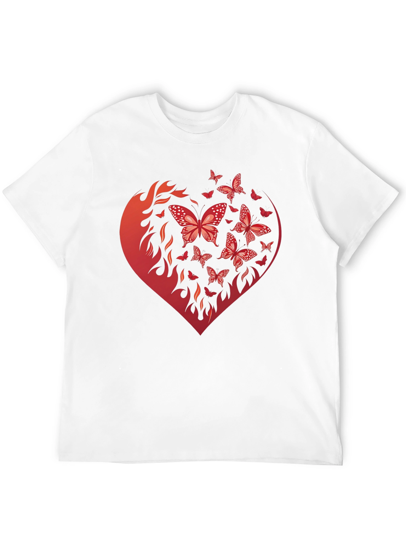 Butterfly Heart Graphic Black T-Shirt